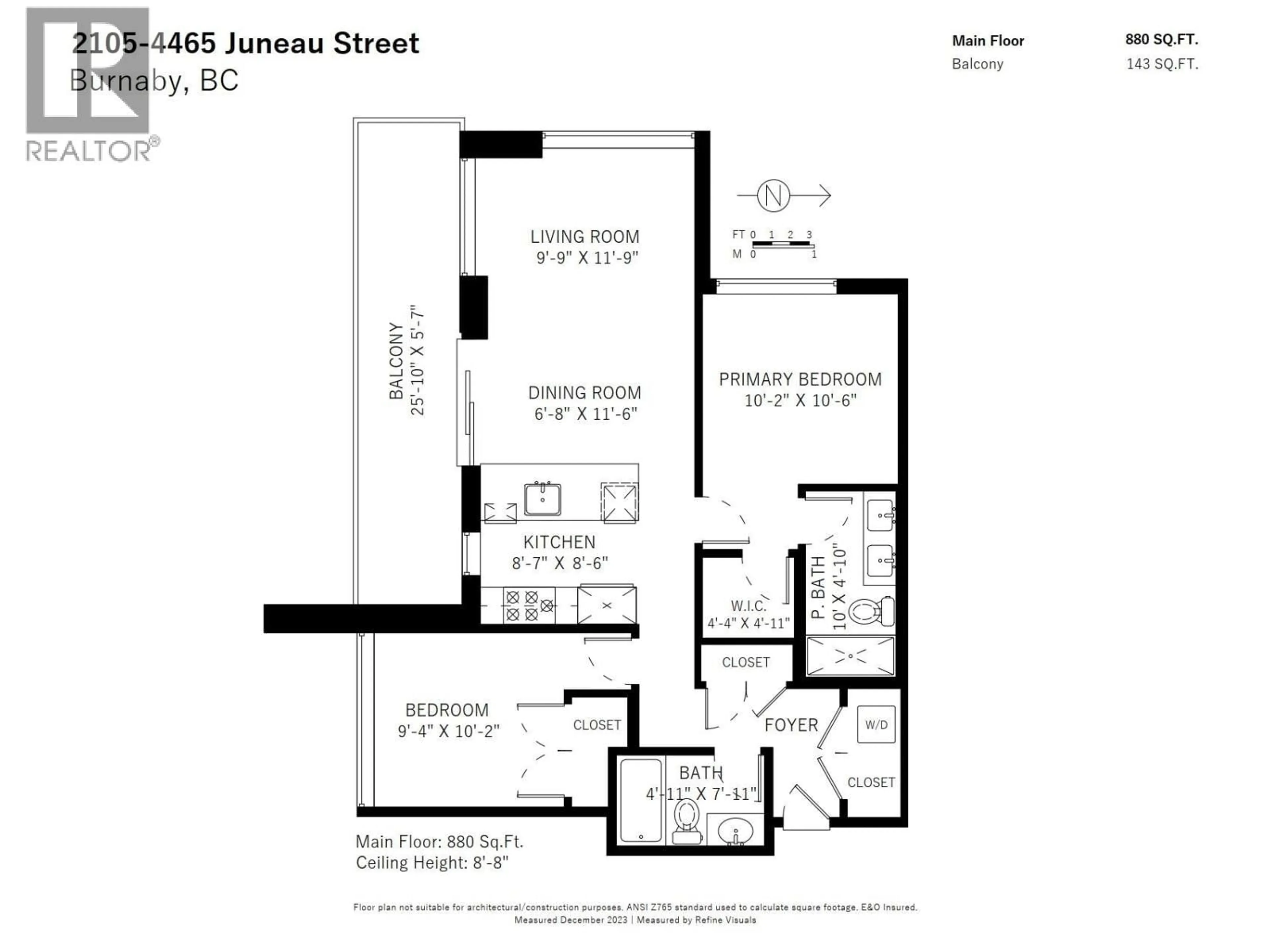 Floor plan for 2105 - 4465 JUNEAU STREET, Burnaby British Columbia V5C0L8