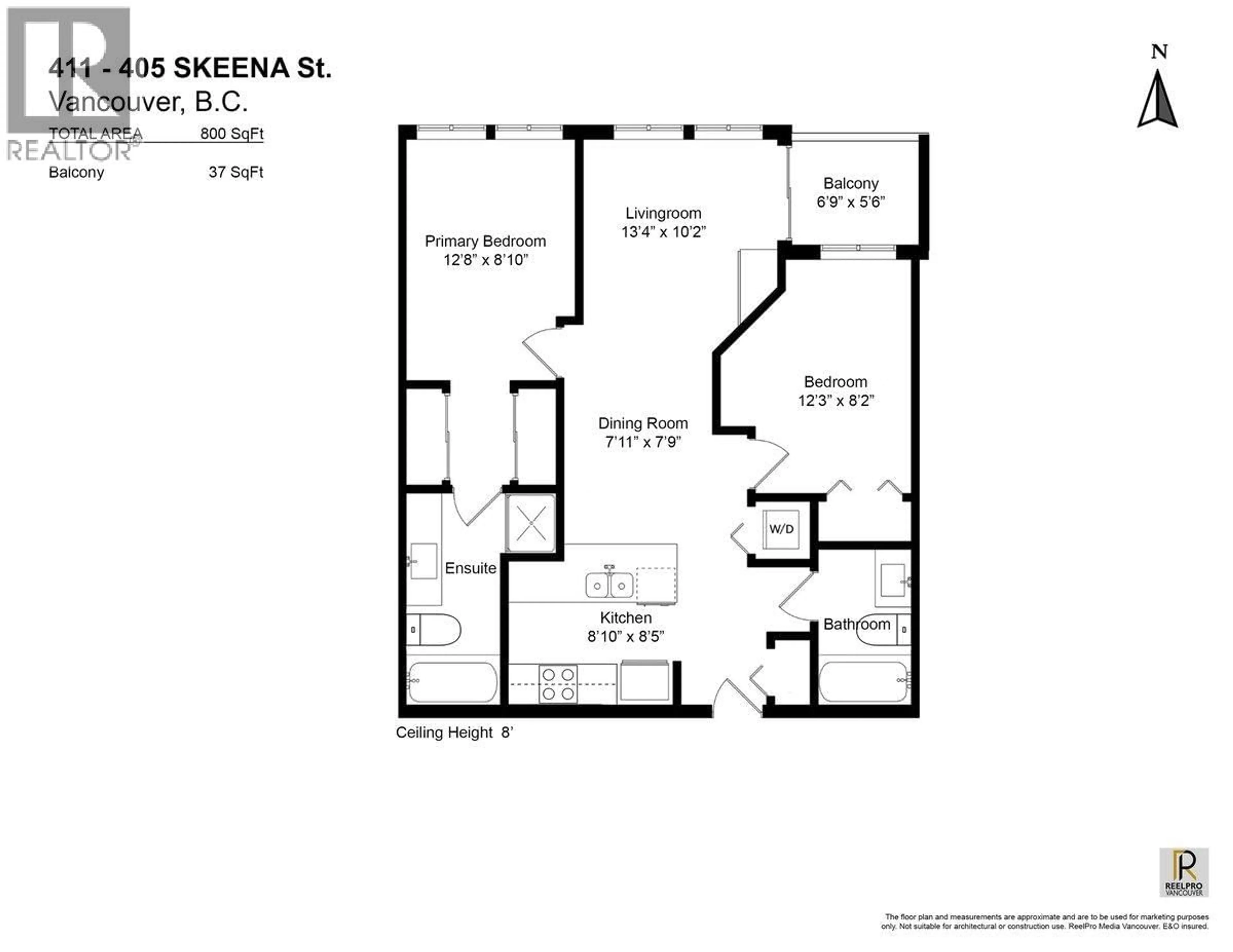 Floor plan for 411 - 405 SKEENA STREET, Vancouver British Columbia V5K0A3