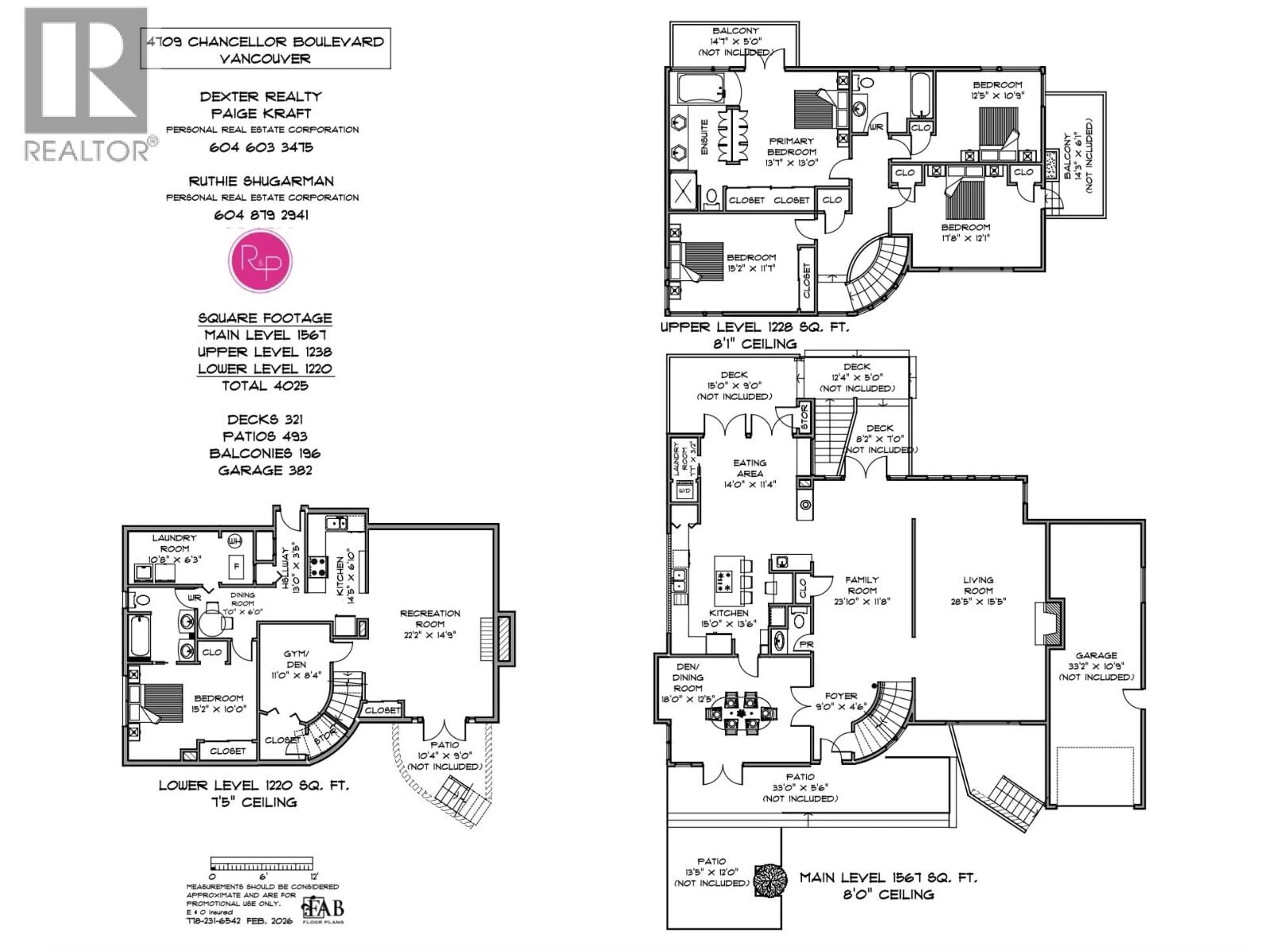 Floor plan for 4709 CHANCELLOR BOULEVARD, Vancouver British Columbia V6T1C8