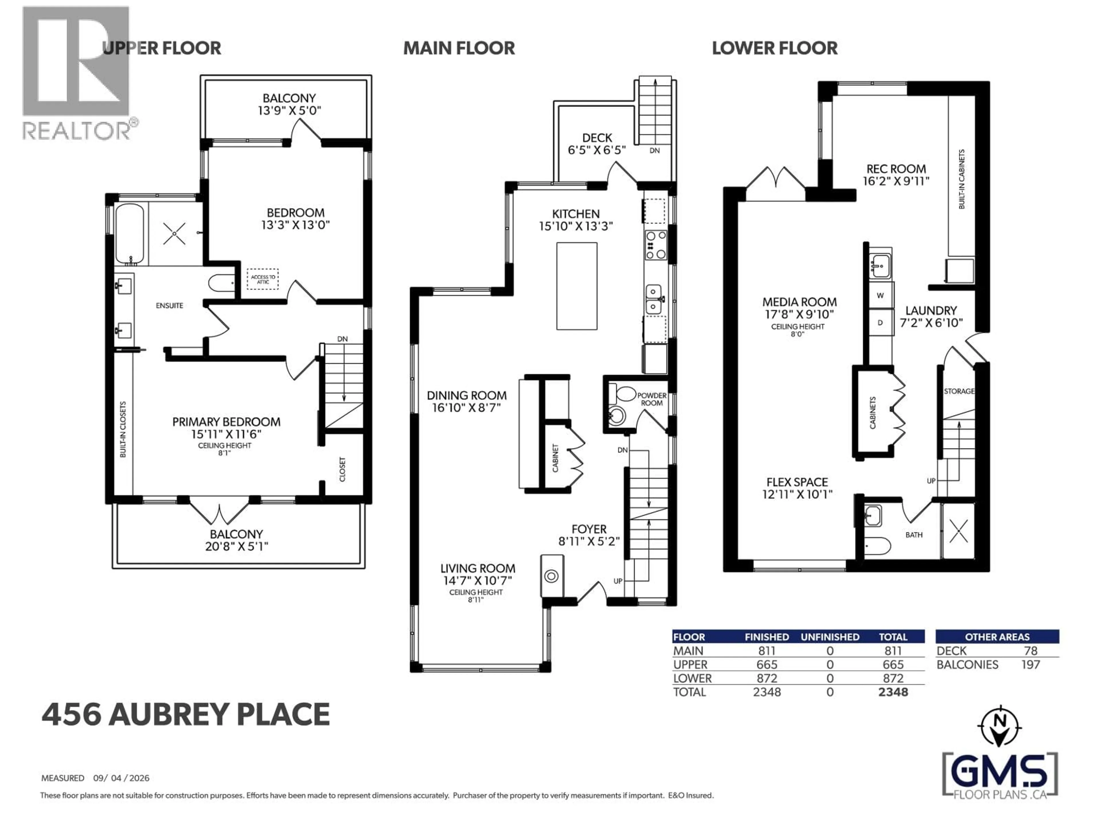 Floor plan for 456 AUBREY PLACE, Vancouver British Columbia V5V2T6