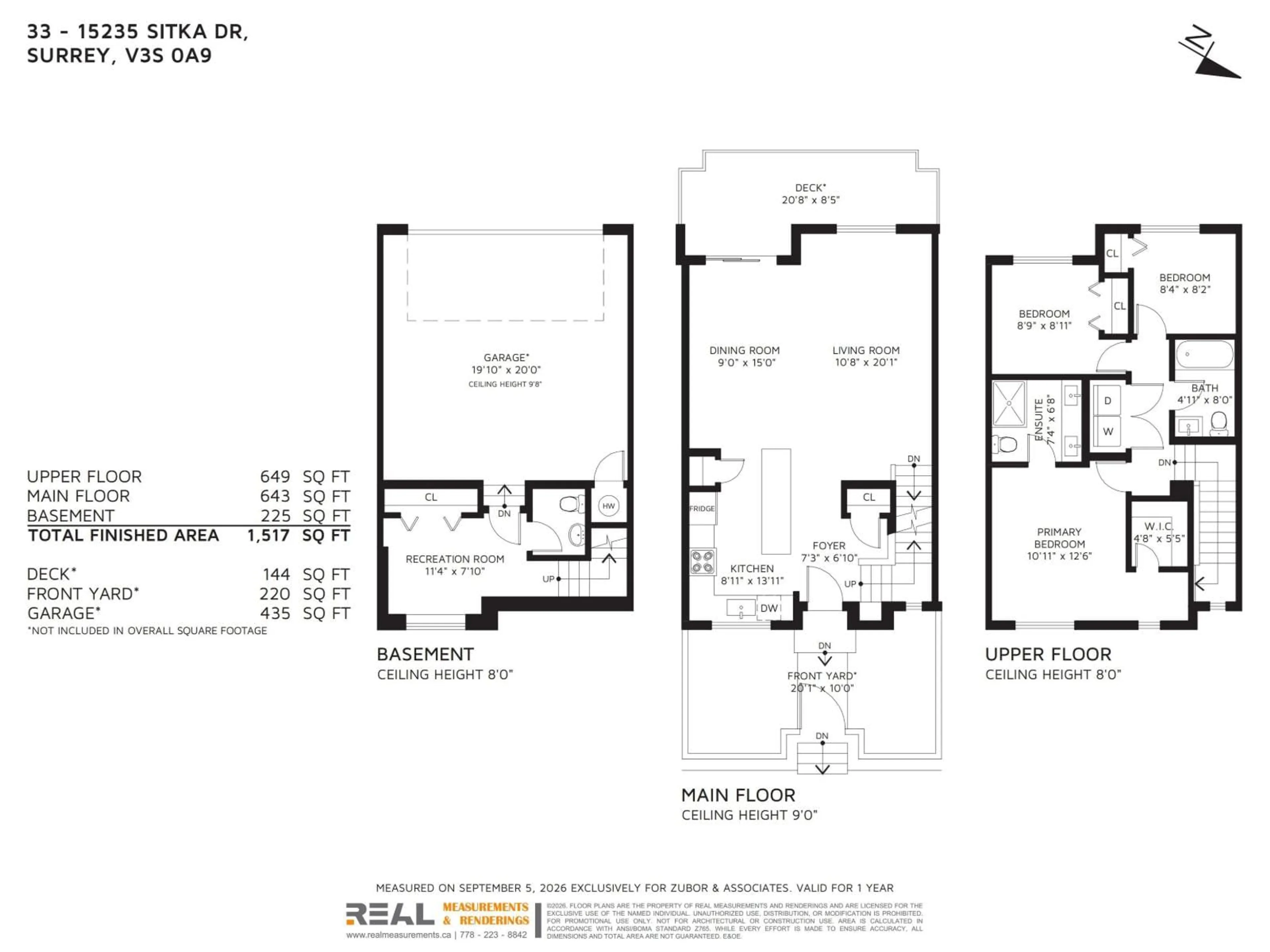 Floor plan for 33 - 15235 SITKA DRIVE, Surrey British Columbia V3S0A9