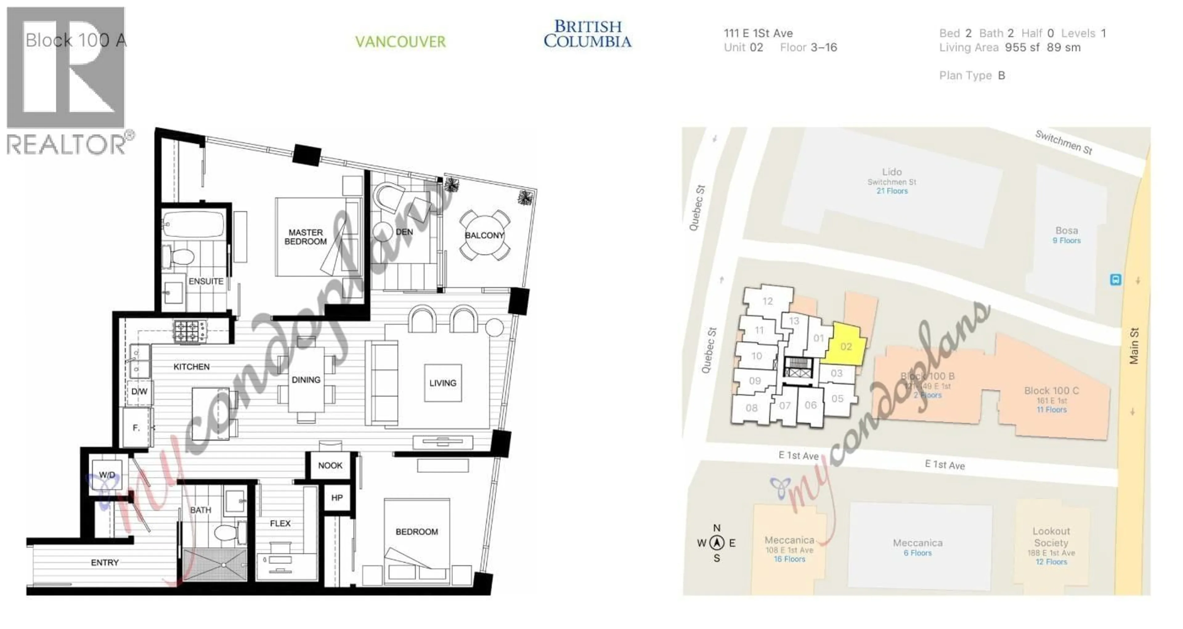 Floor plan for 1202 - 111 1ST AVENUE, Vancouver British Columbia V6A0E9