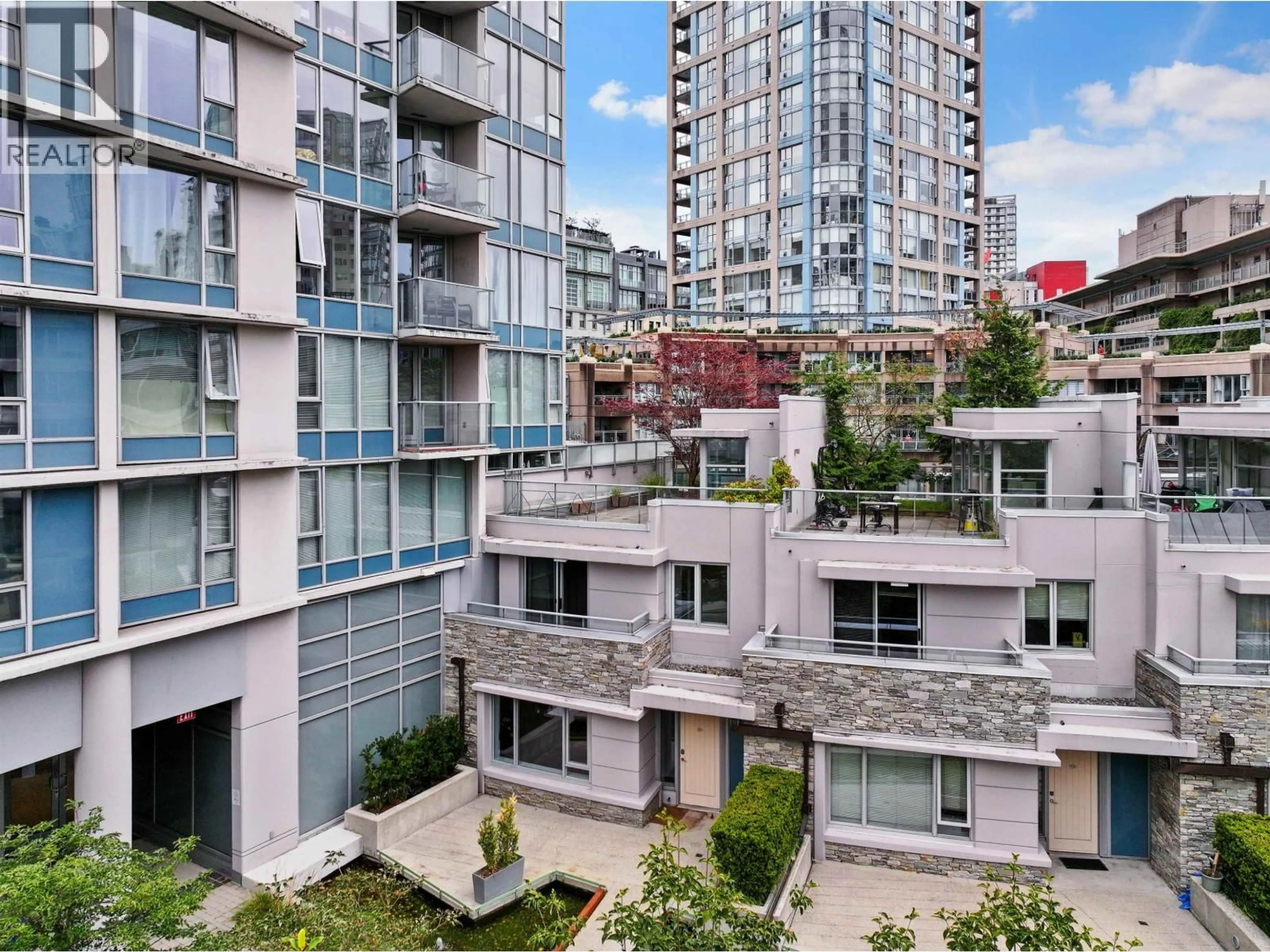 Patio, city buildings view from balcony for 221 - 188 KEEFER PLACE, Vancouver British Columbia V6B0J1