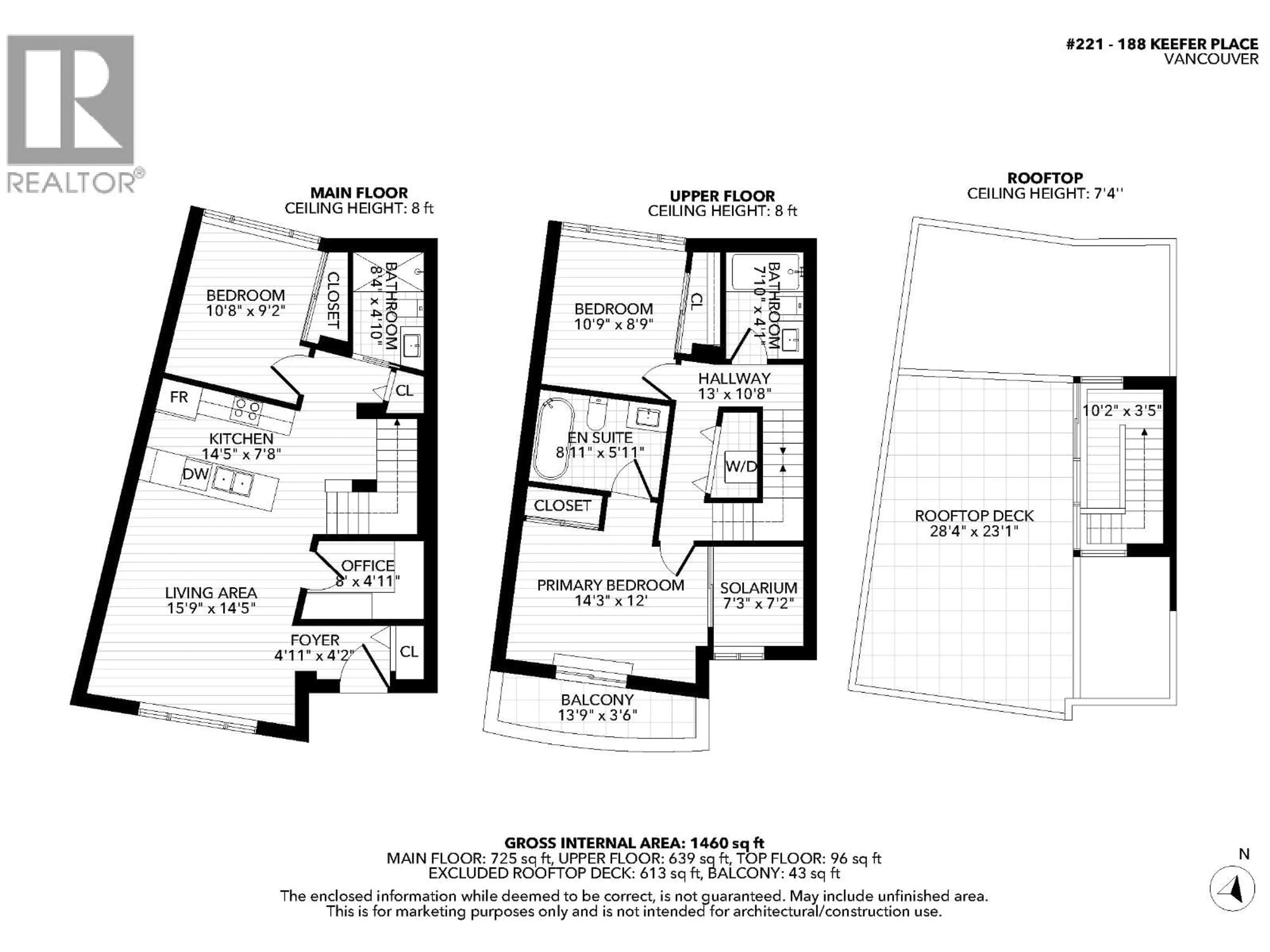Floor plan for 221 - 188 KEEFER PLACE, Vancouver British Columbia V6B0J1