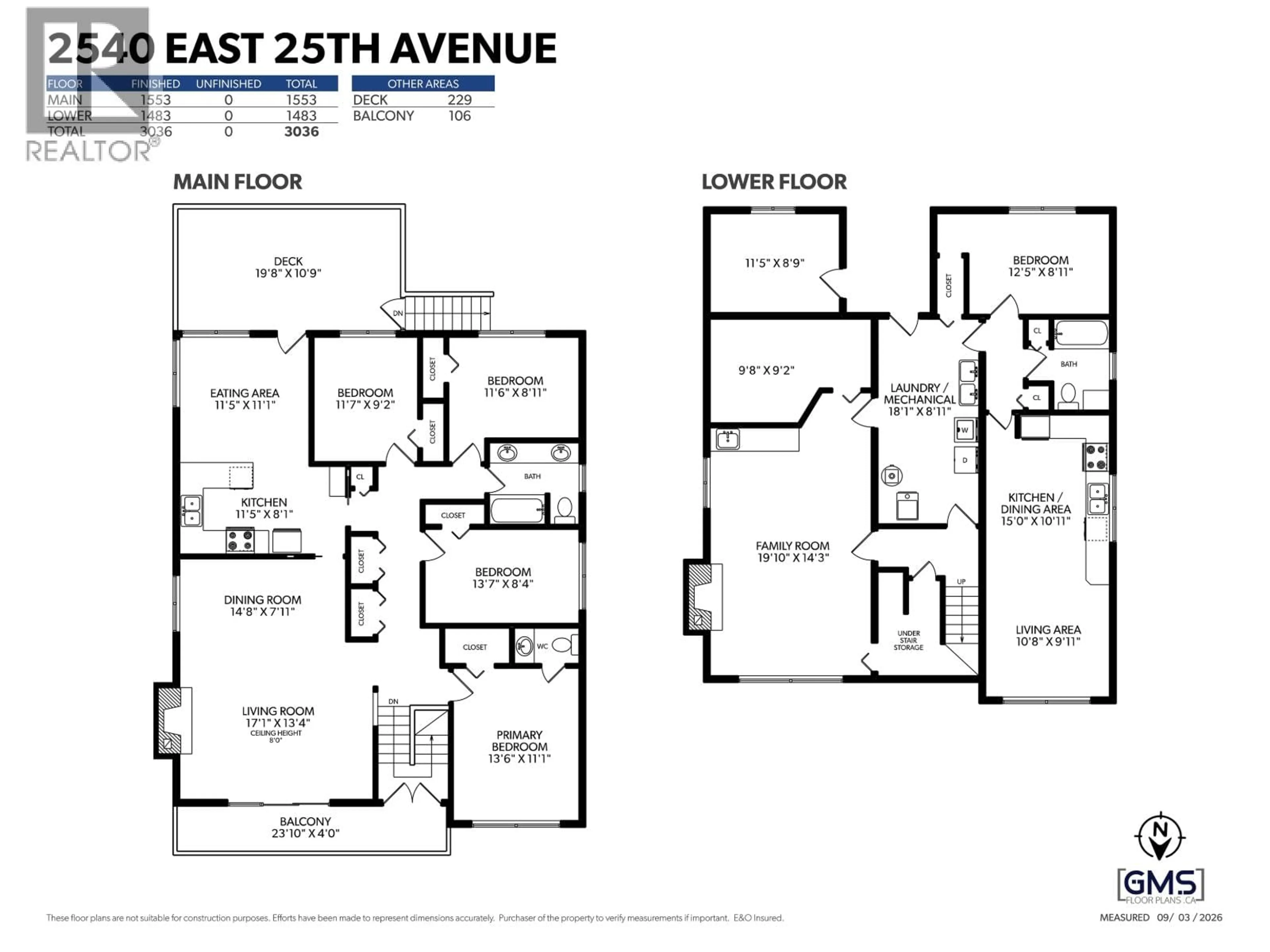 Floor plan for 2540 25TH AVENUE, Vancouver British Columbia V5R1H3
