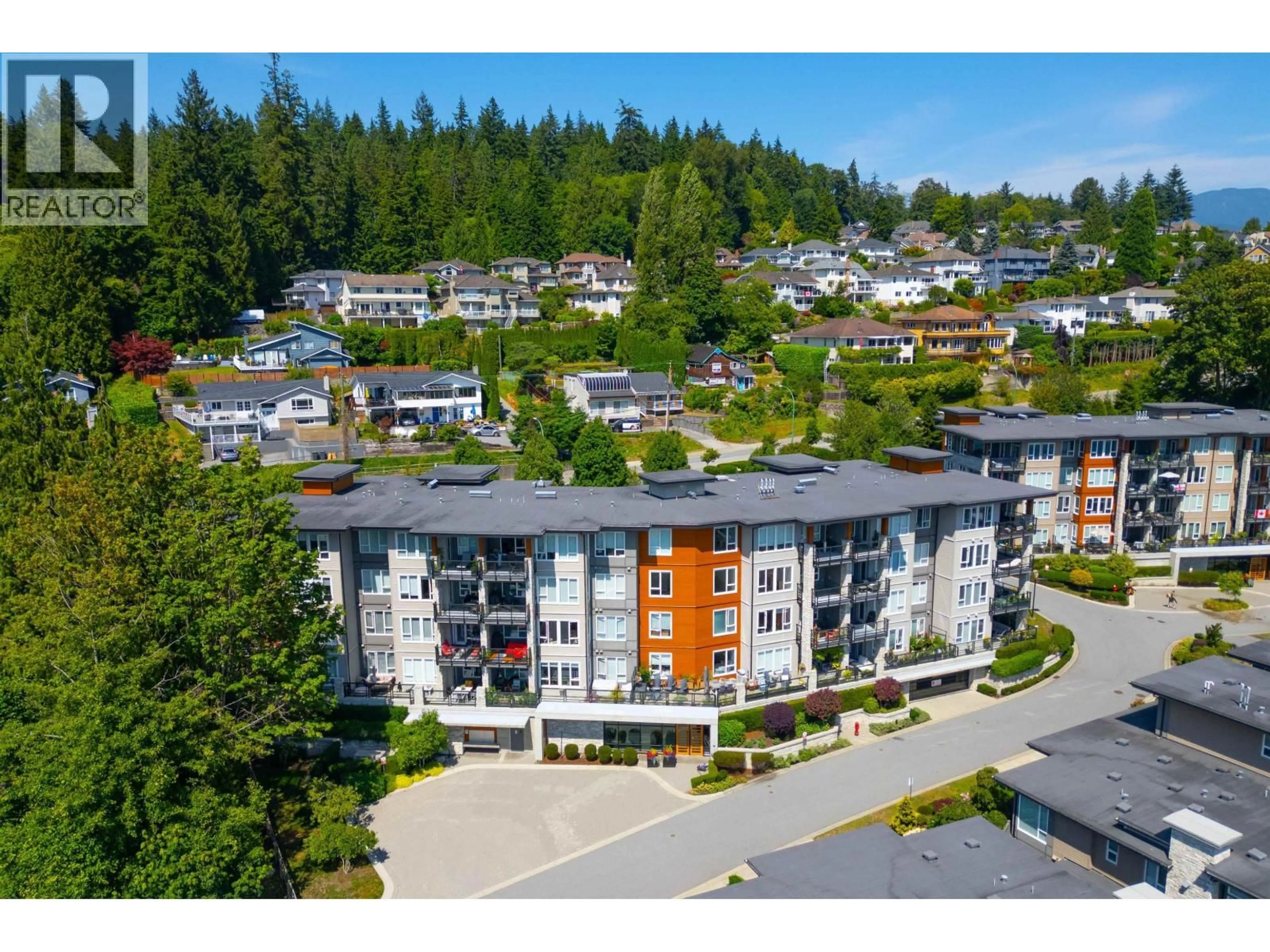 A pic from outside/outdoor area/front of a property/back of a property/a pic from drone, mountain view for 305 - 3873 CATES LANDING WAY, North Vancouver British Columbia V7G0A6