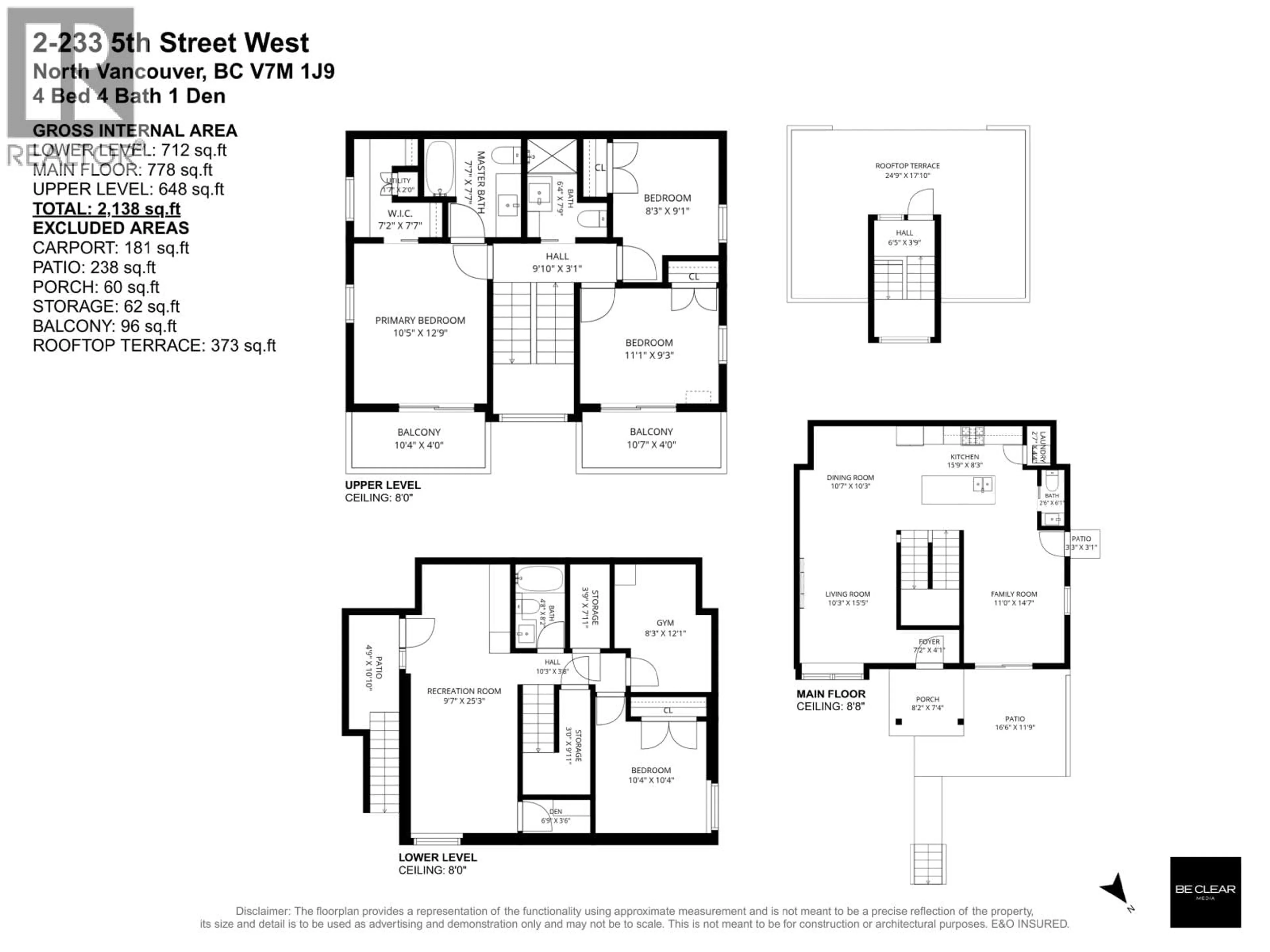 Floor plan for 2 - 233 5TH STREET, North Vancouver British Columbia V7M1J9