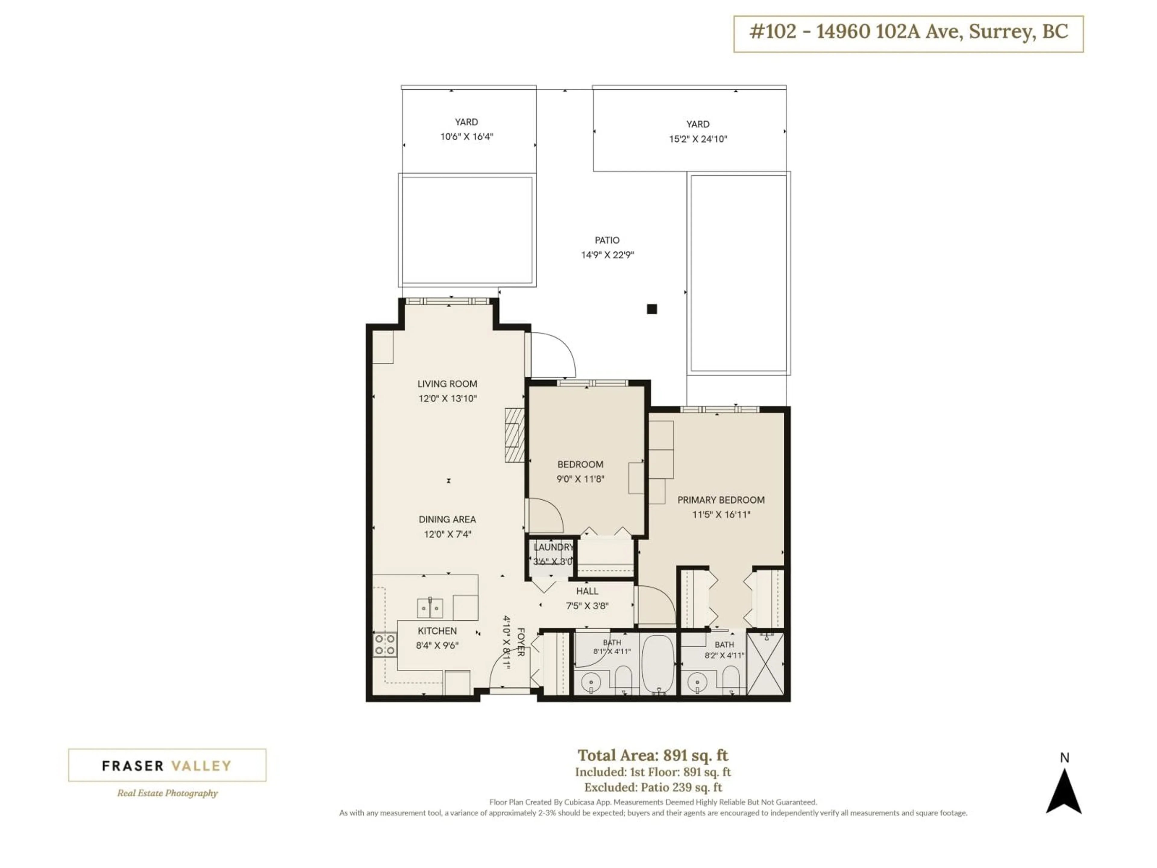 Floor plan for 102 - 14960 102A AVENUE, Surrey British Columbia V3R6A3