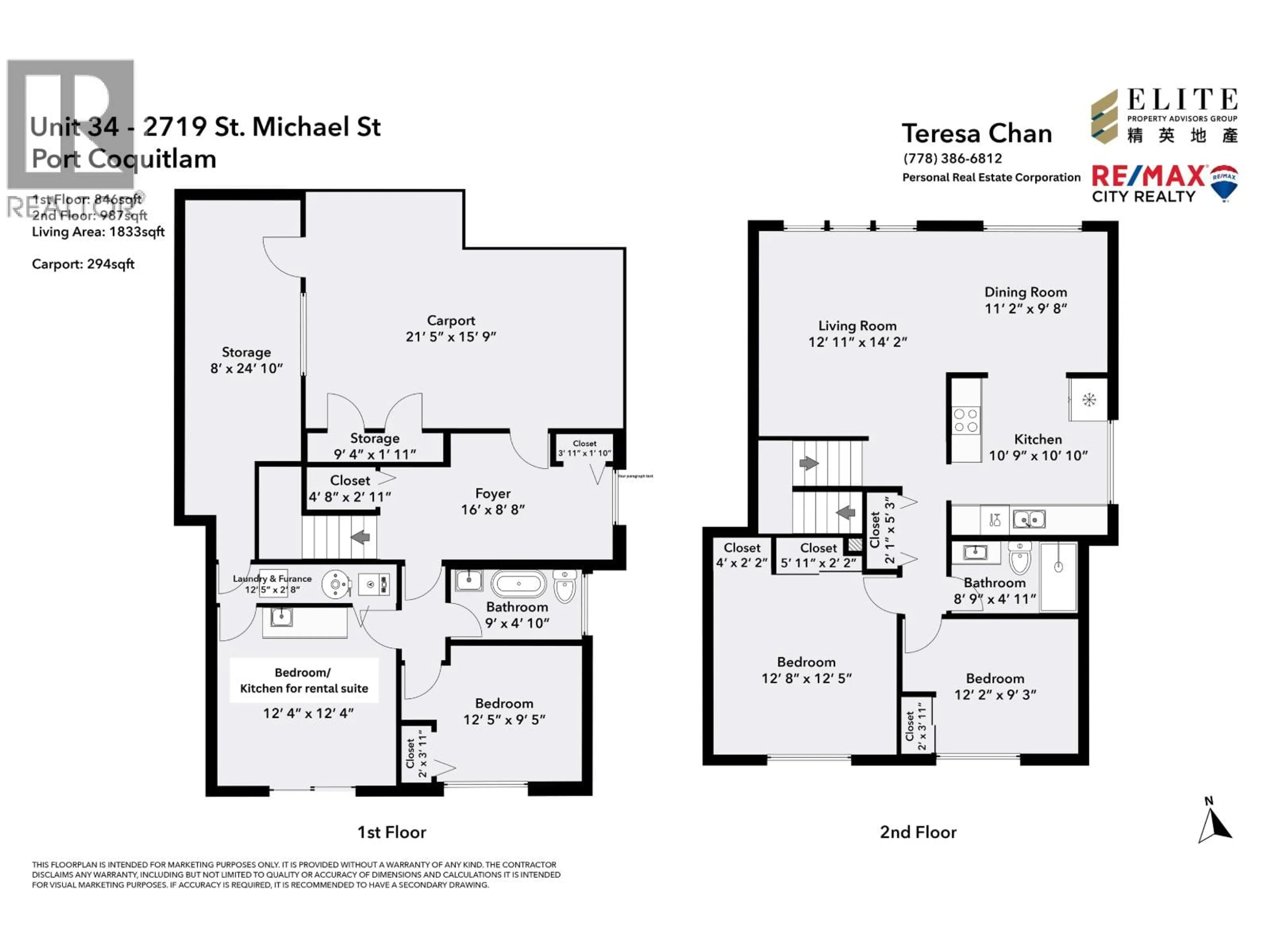 Floor plan for 34 - 2719 ST. MICHAEL STREET, Port Coquitlam British Columbia V3B5R4