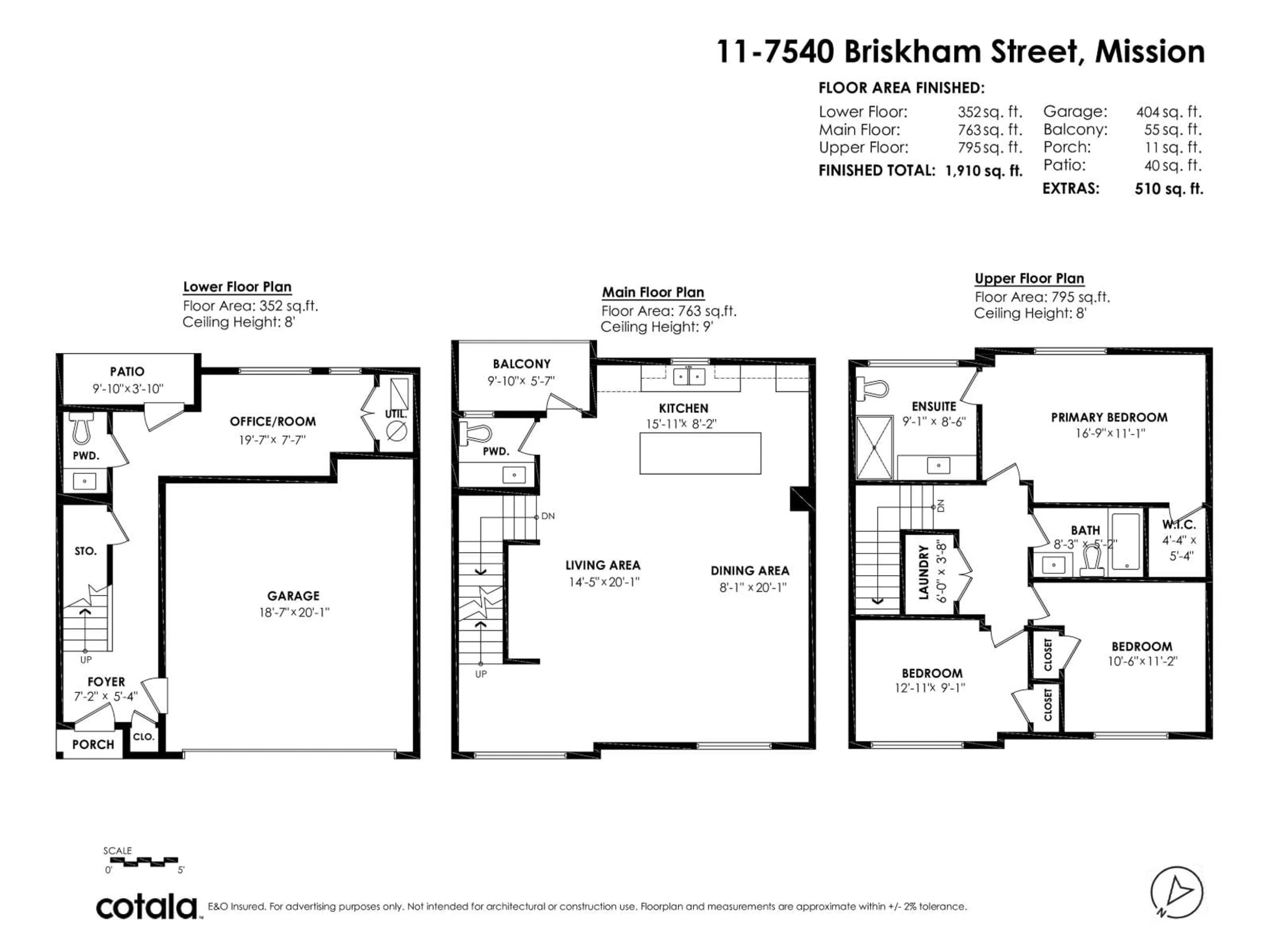 Floor plan for 11 - 7540 BRISKHAM STREET, Mission British Columbia V2V3L8