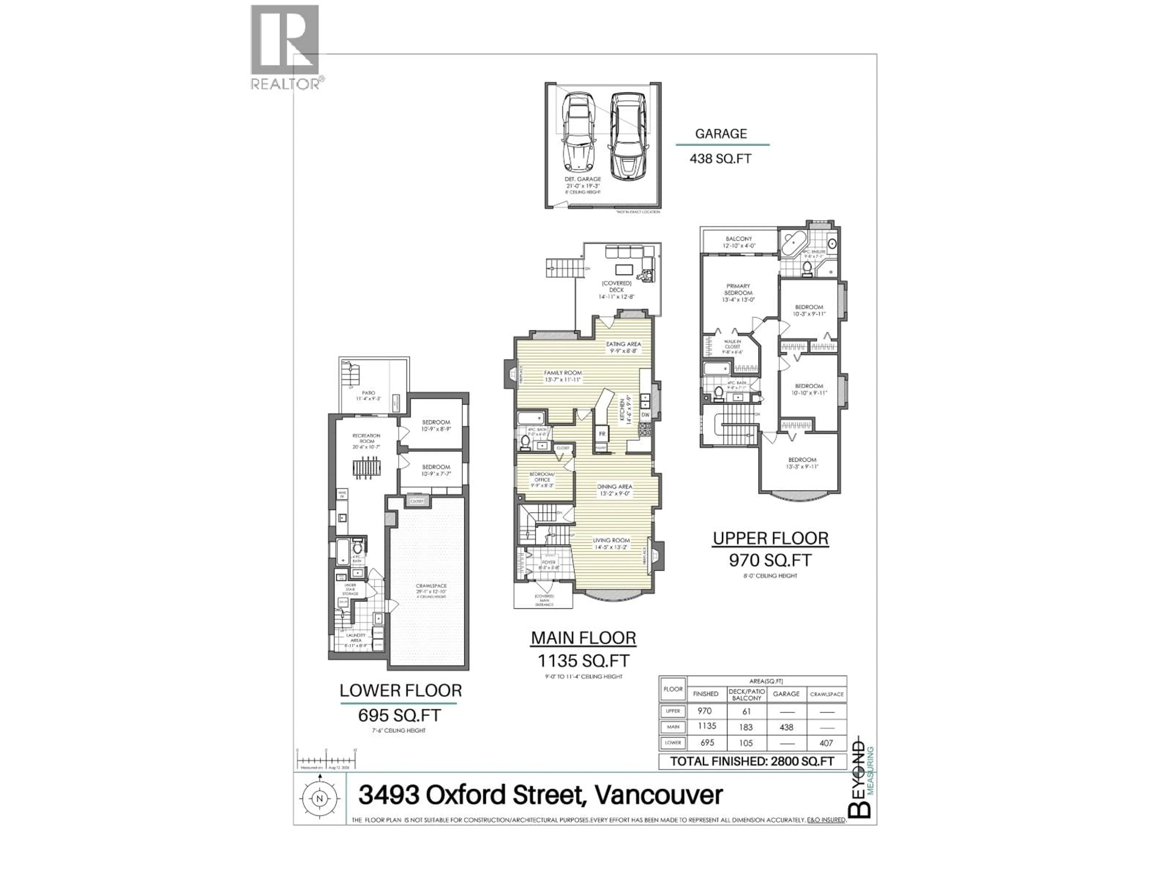 Floor plan for 3493 OXFORD STREET, Vancouver British Columbia V5K1N8