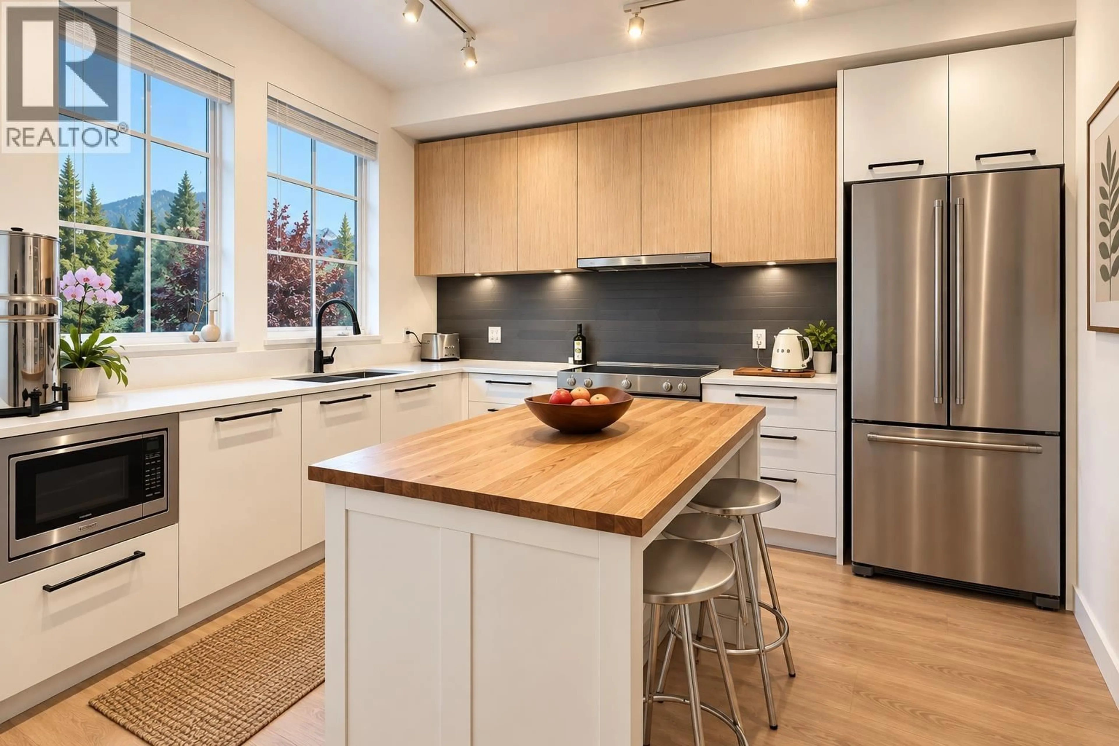 Contemporary kitchen, wood/laminate floor for 1358 PEAKSIDE PLACE, Squamish British Columbia V8B1A8