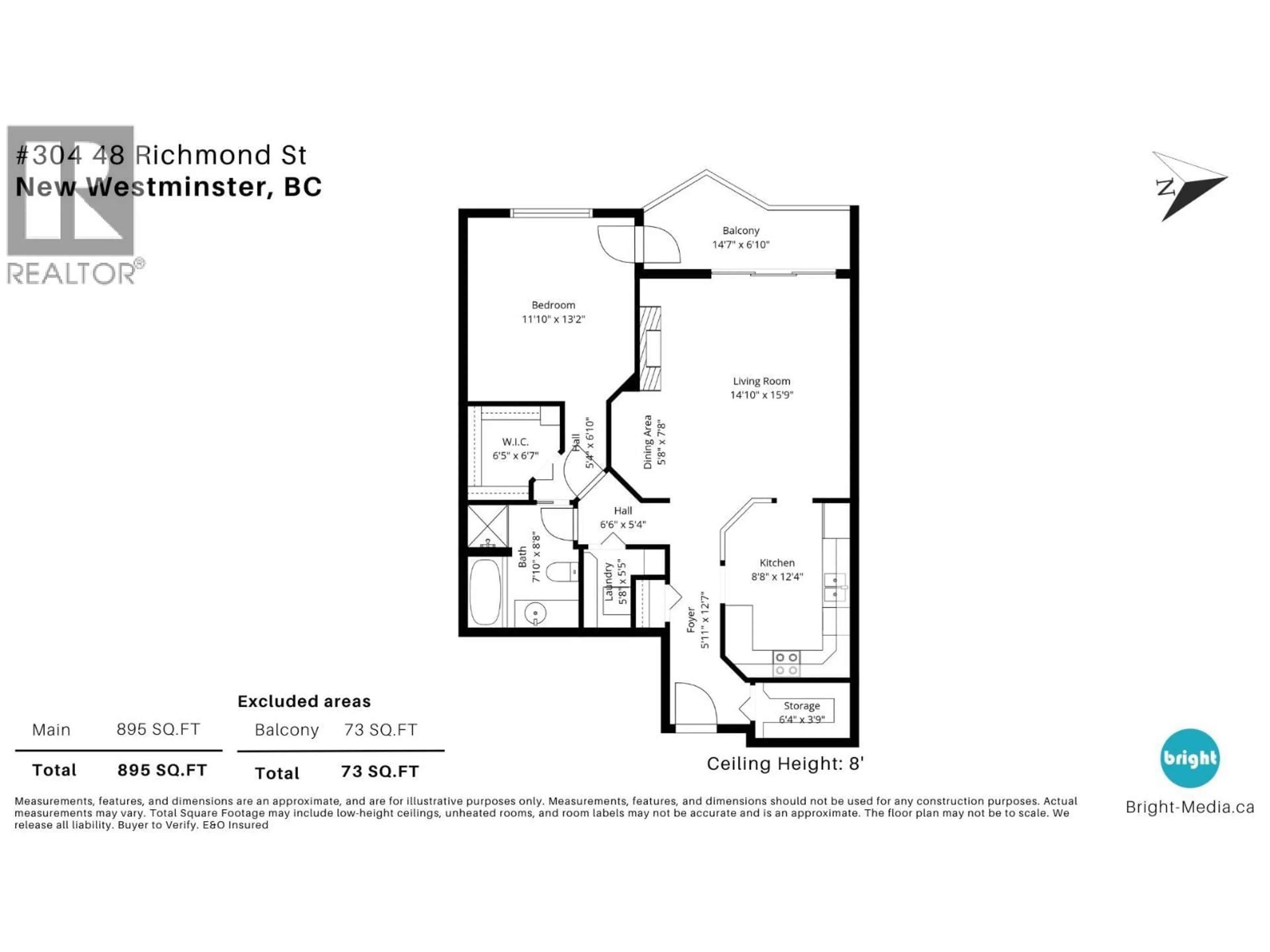 Floor plan for 304 - 48 RICHMOND STREET, New Westminster British Columbia V3L5P4