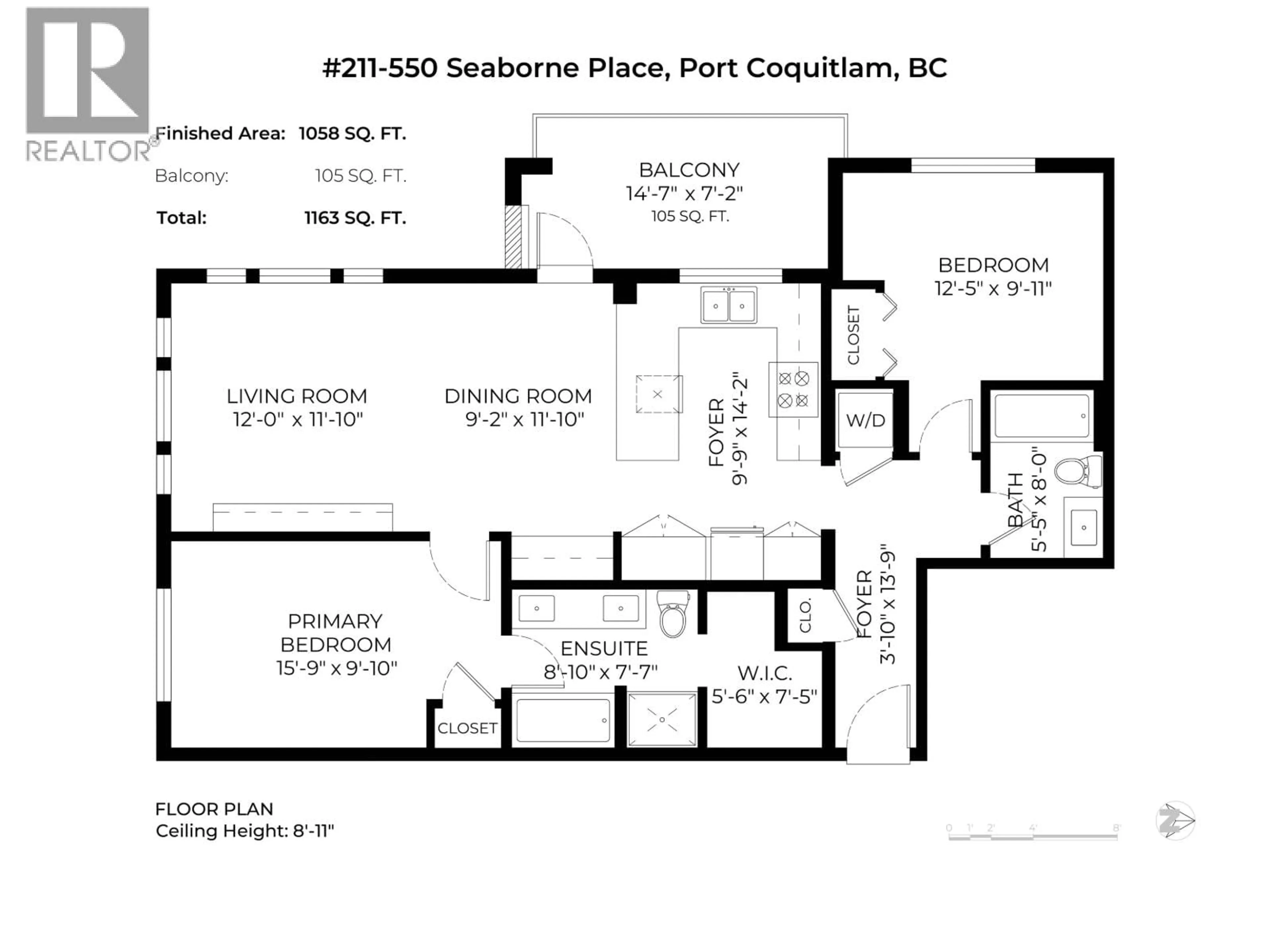 Floor plan for 211 - 550 SEABORNE PLACE, Port Coquitlam British Columbia V3B0L3