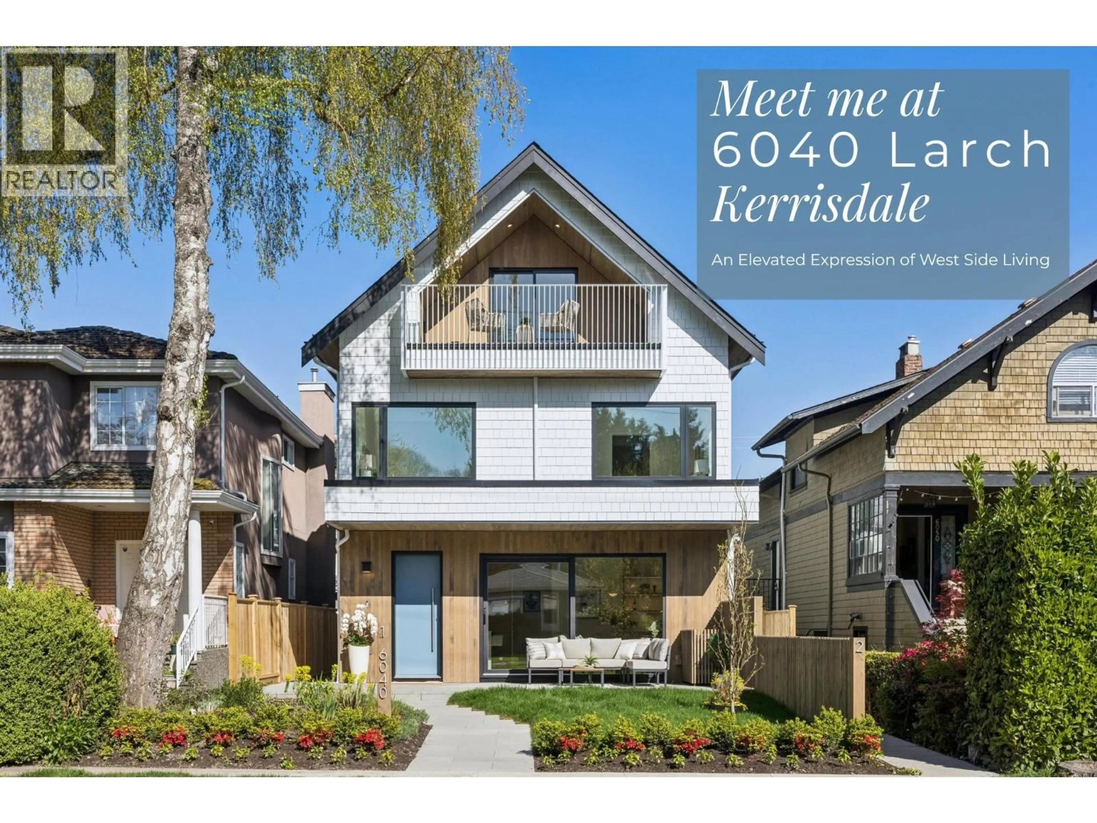 Home with vinyl exterior material, street for 1 - 6040 LARCH STREET, Vancouver British Columbia V6M4E4