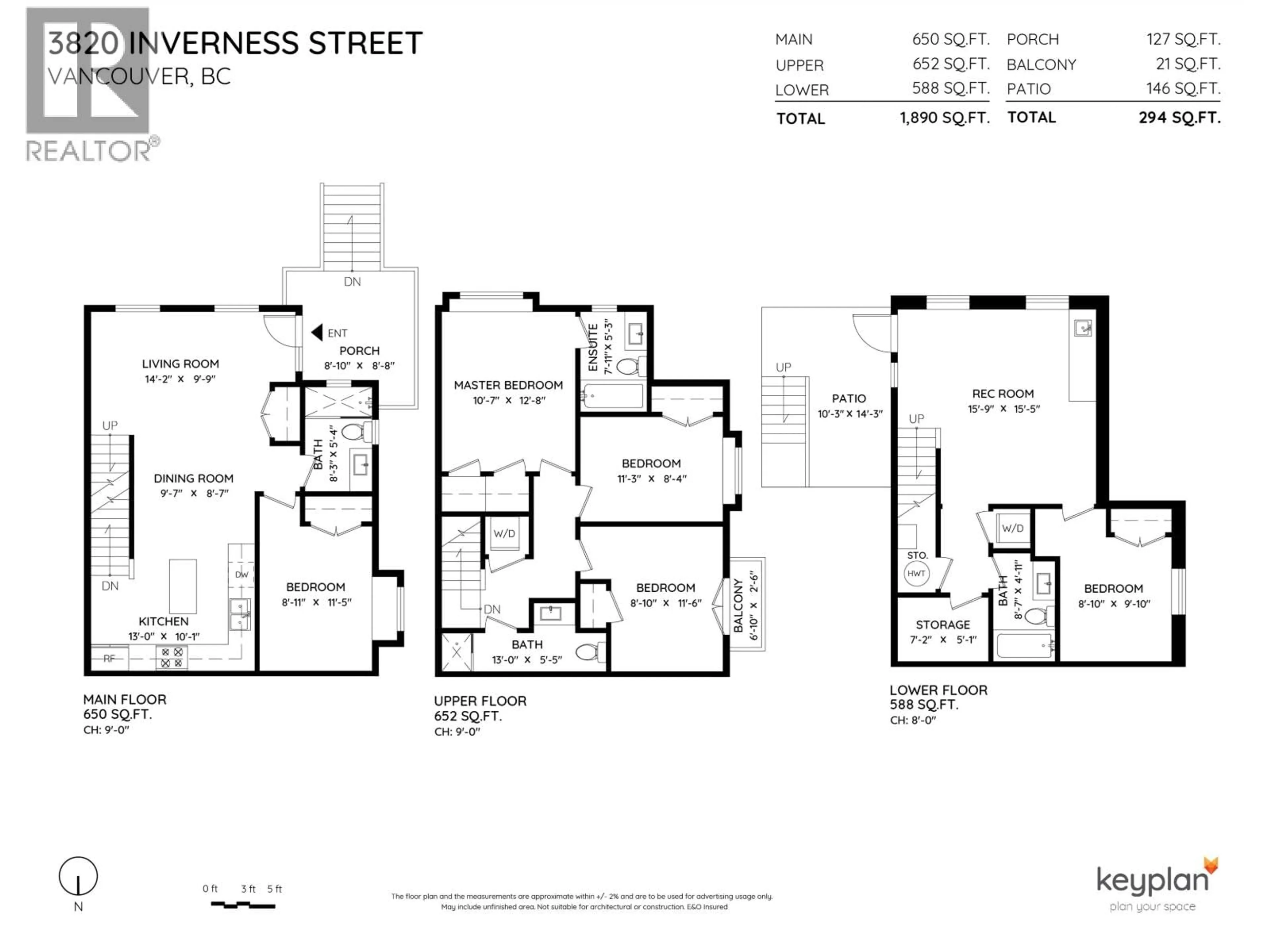 Floor plan for 3820 INVERNESS STREET, Vancouver British Columbia V5W1W6