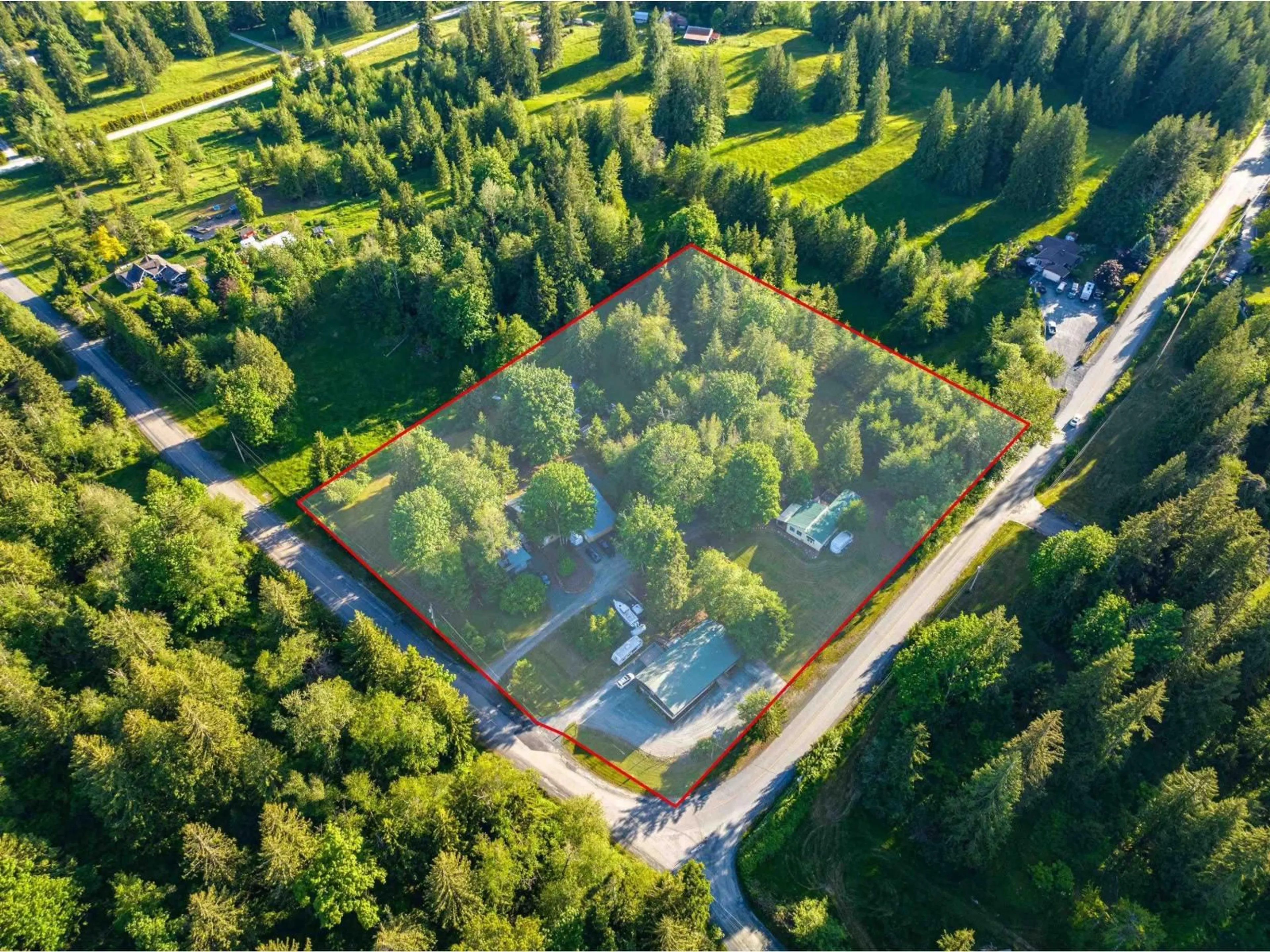 A pic from outside/outdoor area/front of a property/back of a property/a pic from drone, forest/trees view for 47400 EXTROM ROAD, Chilliwack British Columbia V2R4T1