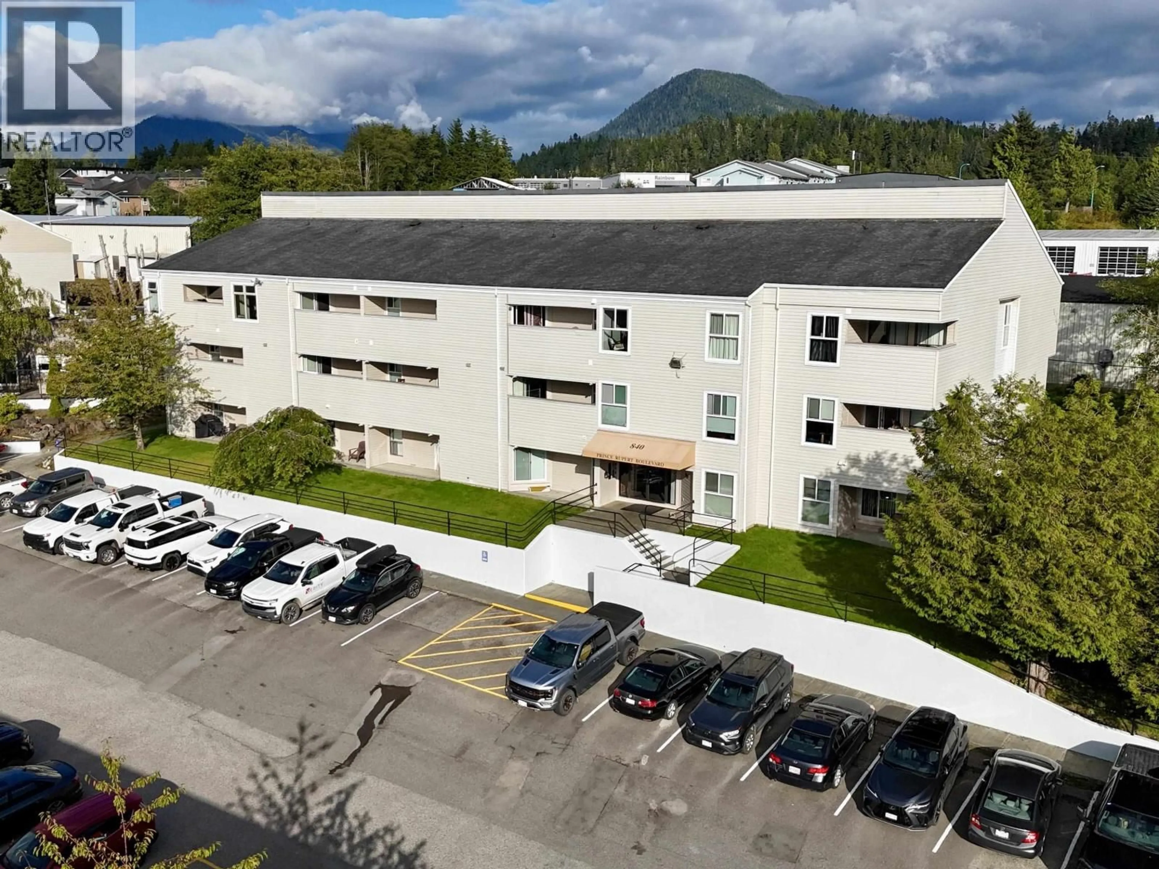 A pic from outside/outdoor area/front of a property/back of a property/a pic from drone, mountain view for 207 - 840 PRINCE RUPERT BOULEVARD, Prince Rupert British Columbia V8J4H5
