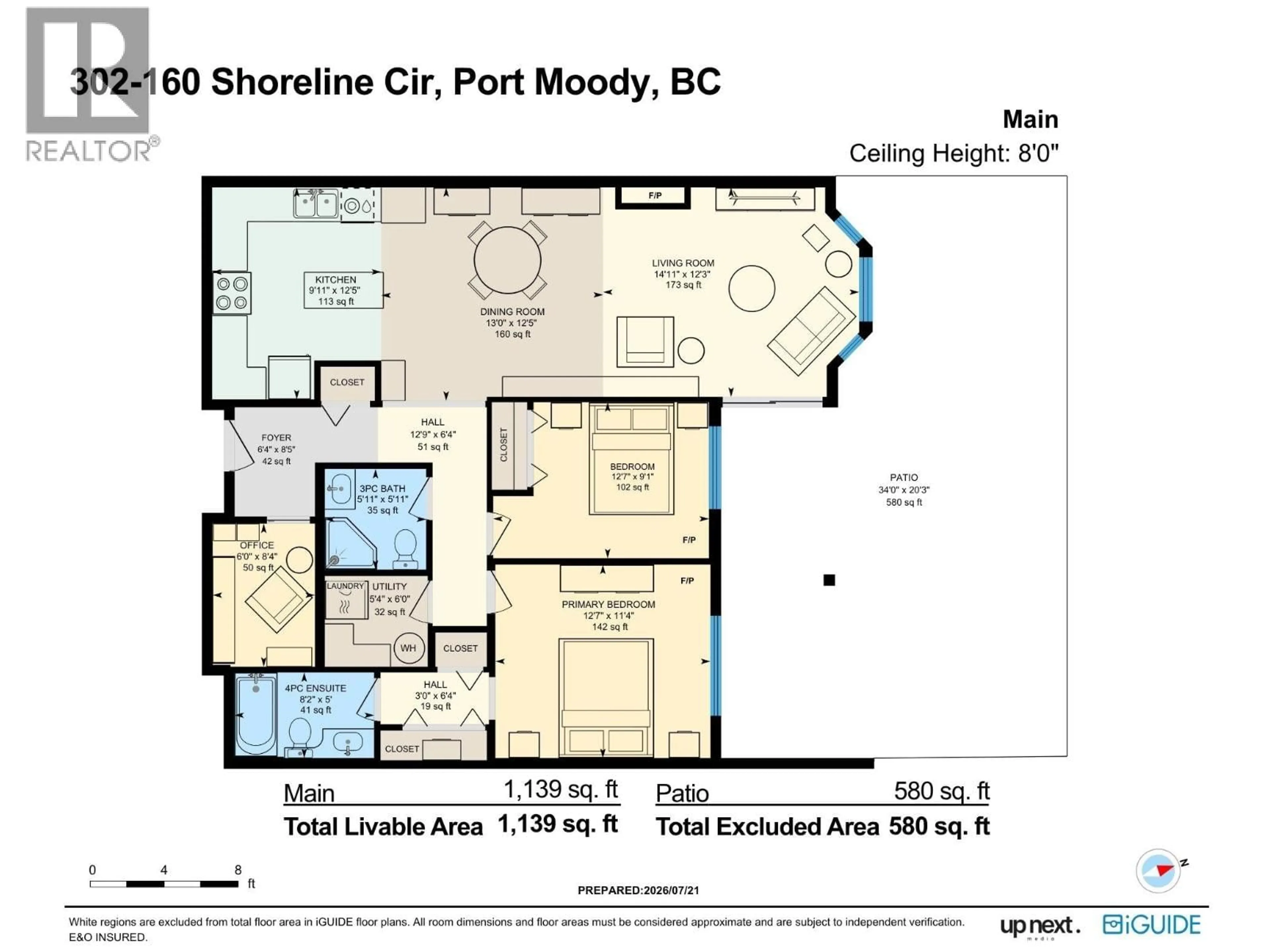 Floor plan for 302 - 160 SHORELINE CIRCLE, Port Moody British Columbia V3H0B2