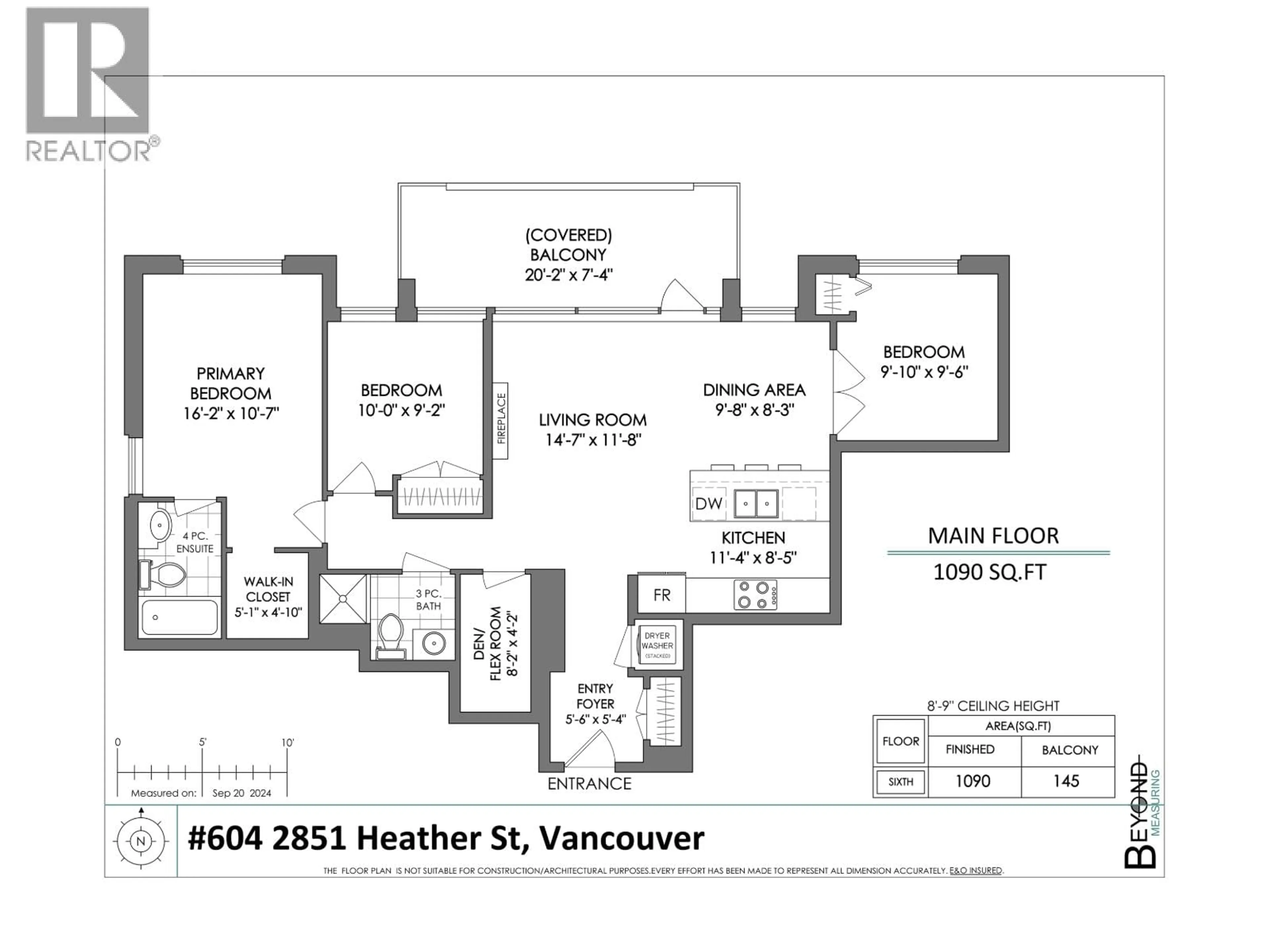 Floor plan for 604 - 2851 HEATHER STREET, Vancouver British Columbia V5Z0A2