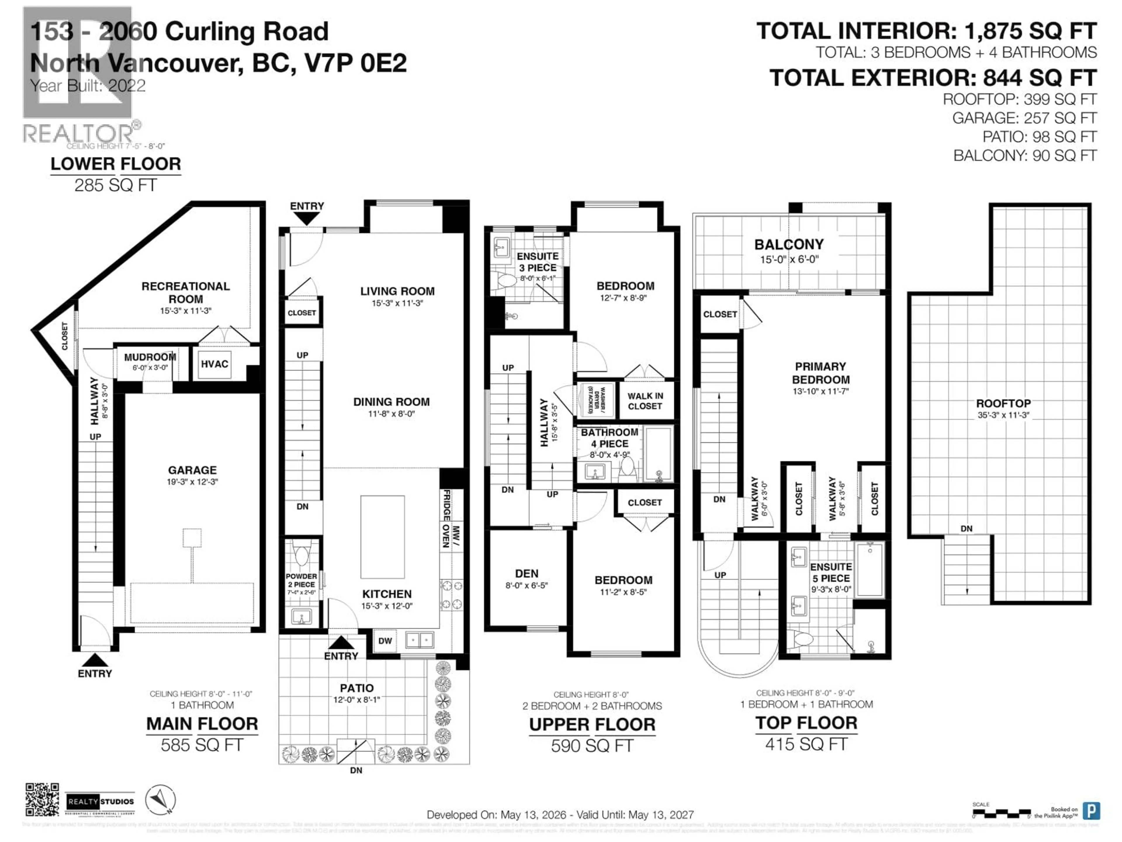 Floor plan for 153 - 2060 CURLING ROAD, North Vancouver British Columbia V7P0E1