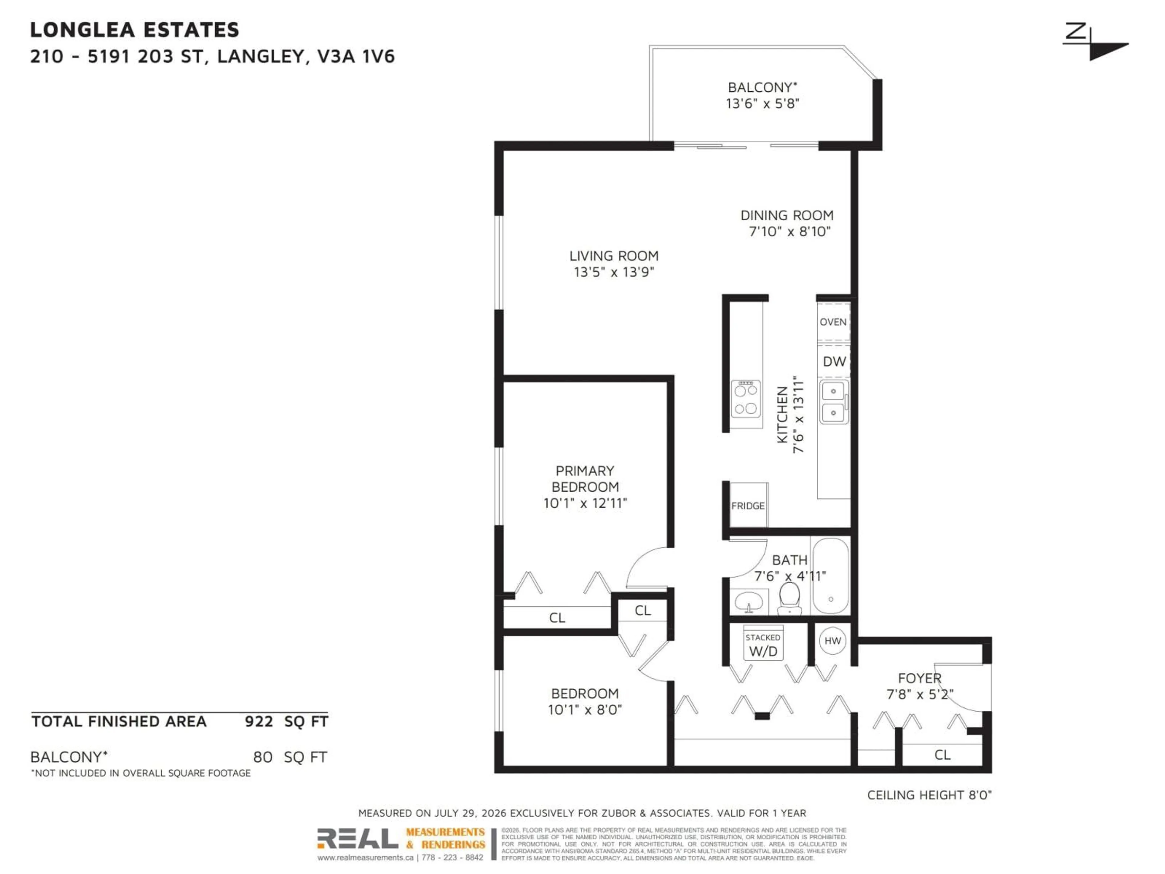 Floor plan for 210 - 5191 203 STREET, Langley British Columbia V3A1V6