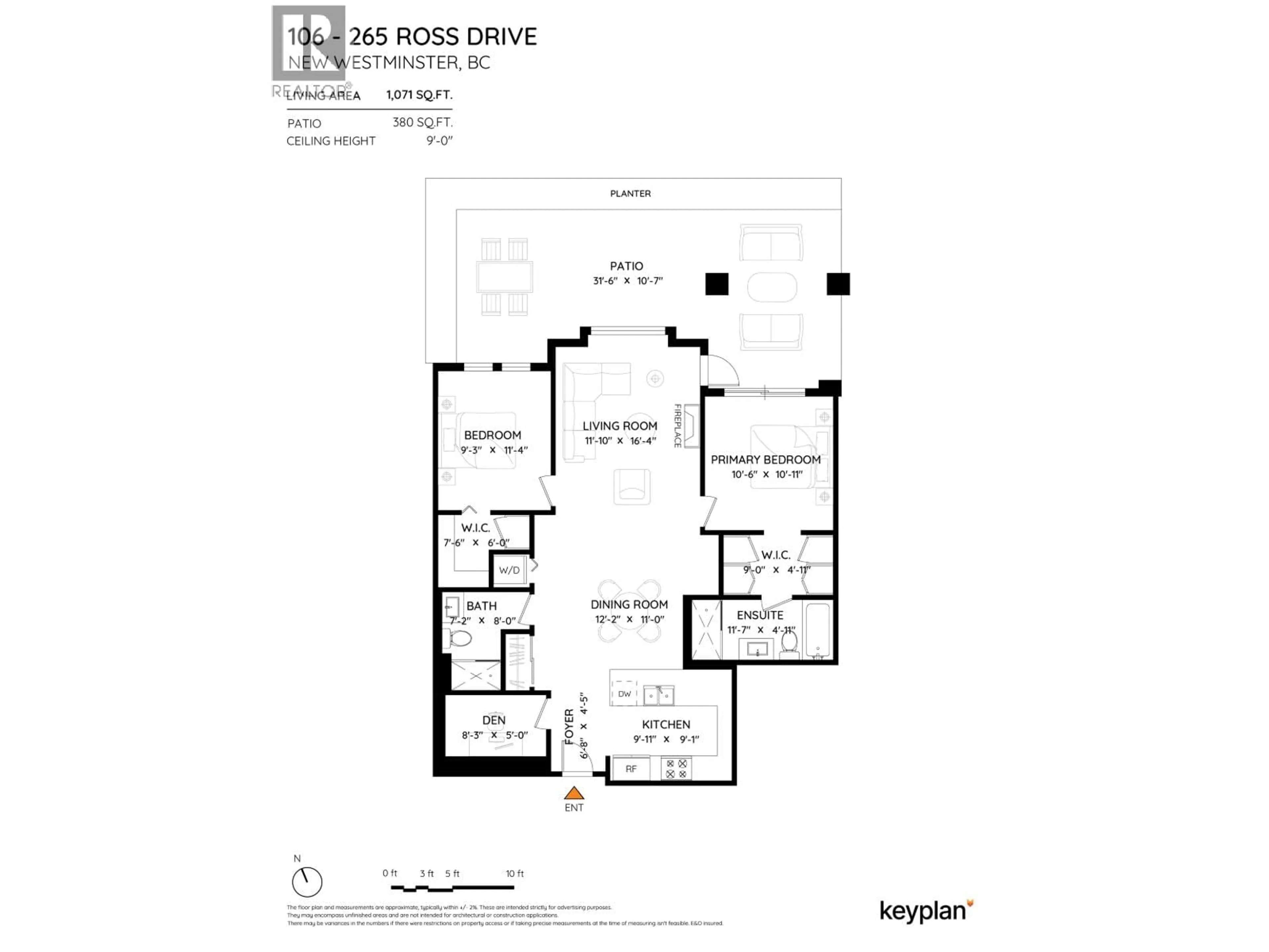 Floor plan for 106 - 265 ROSS DRIVE, New Westminster British Columbia V3L0C8