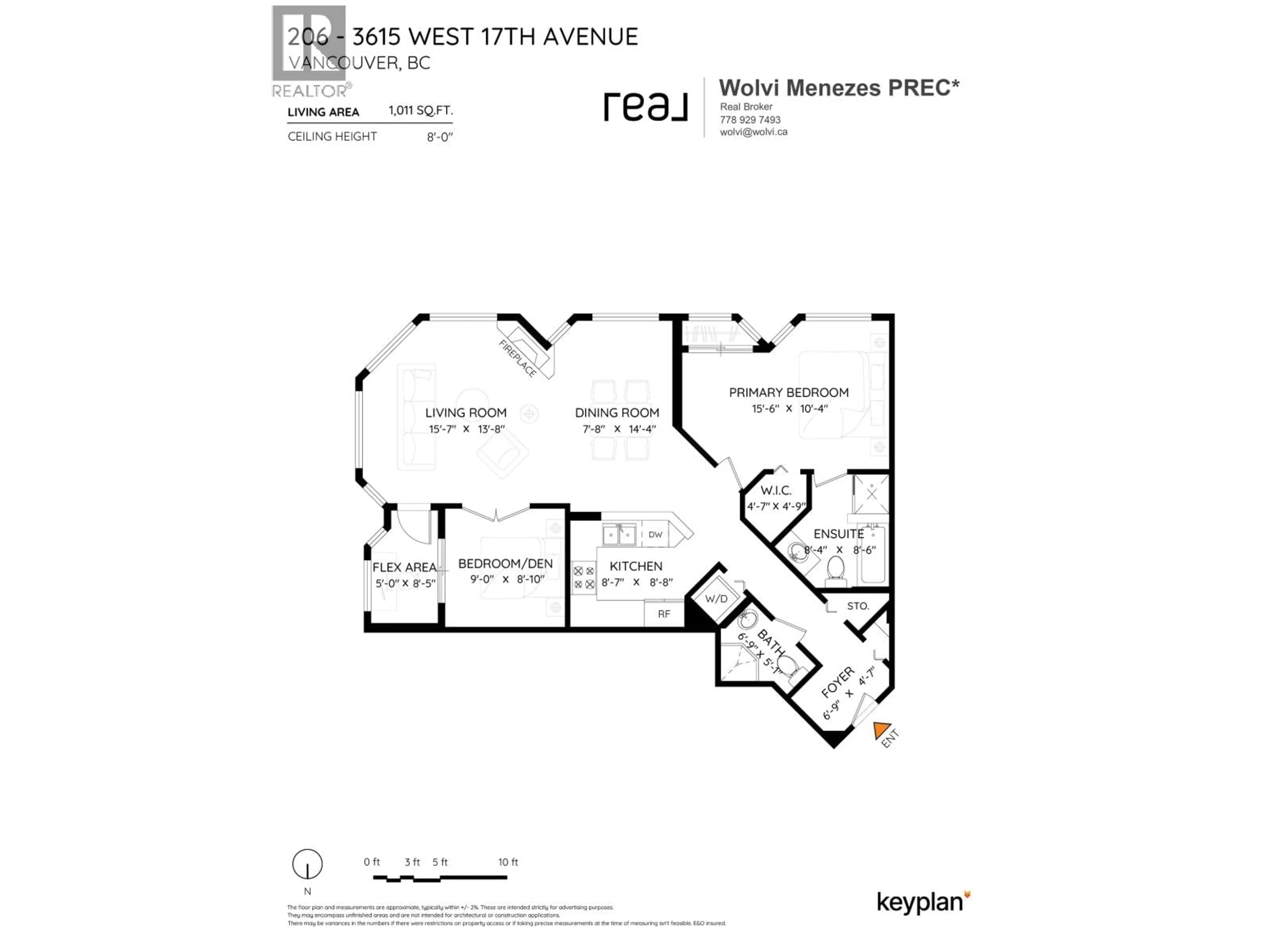 Floor plan for 206 - 3615 17TH AVENUE, Vancouver British Columbia V6S1A3