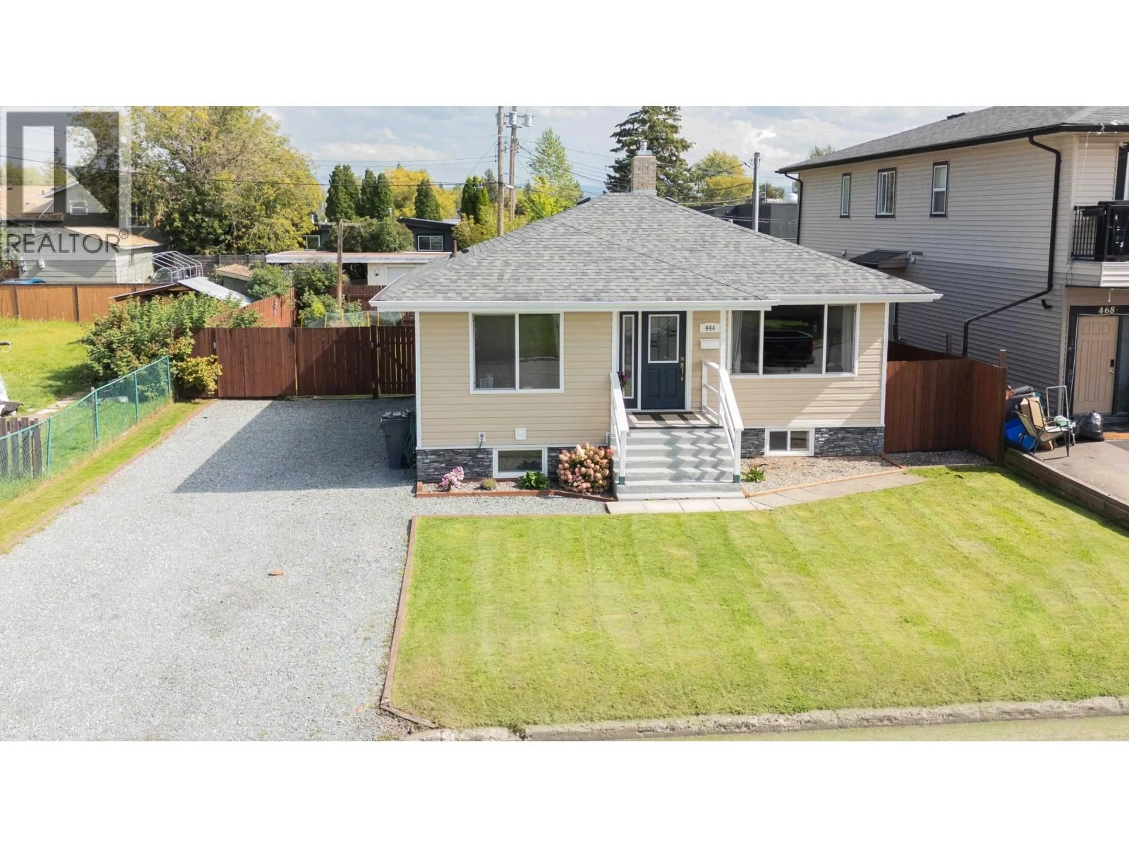 A pic from outside/outdoor area/front of a property/back of a property/a pic from drone, street for 444 WAINWRIGHT STREET, Prince George British Columbia V2M2C4