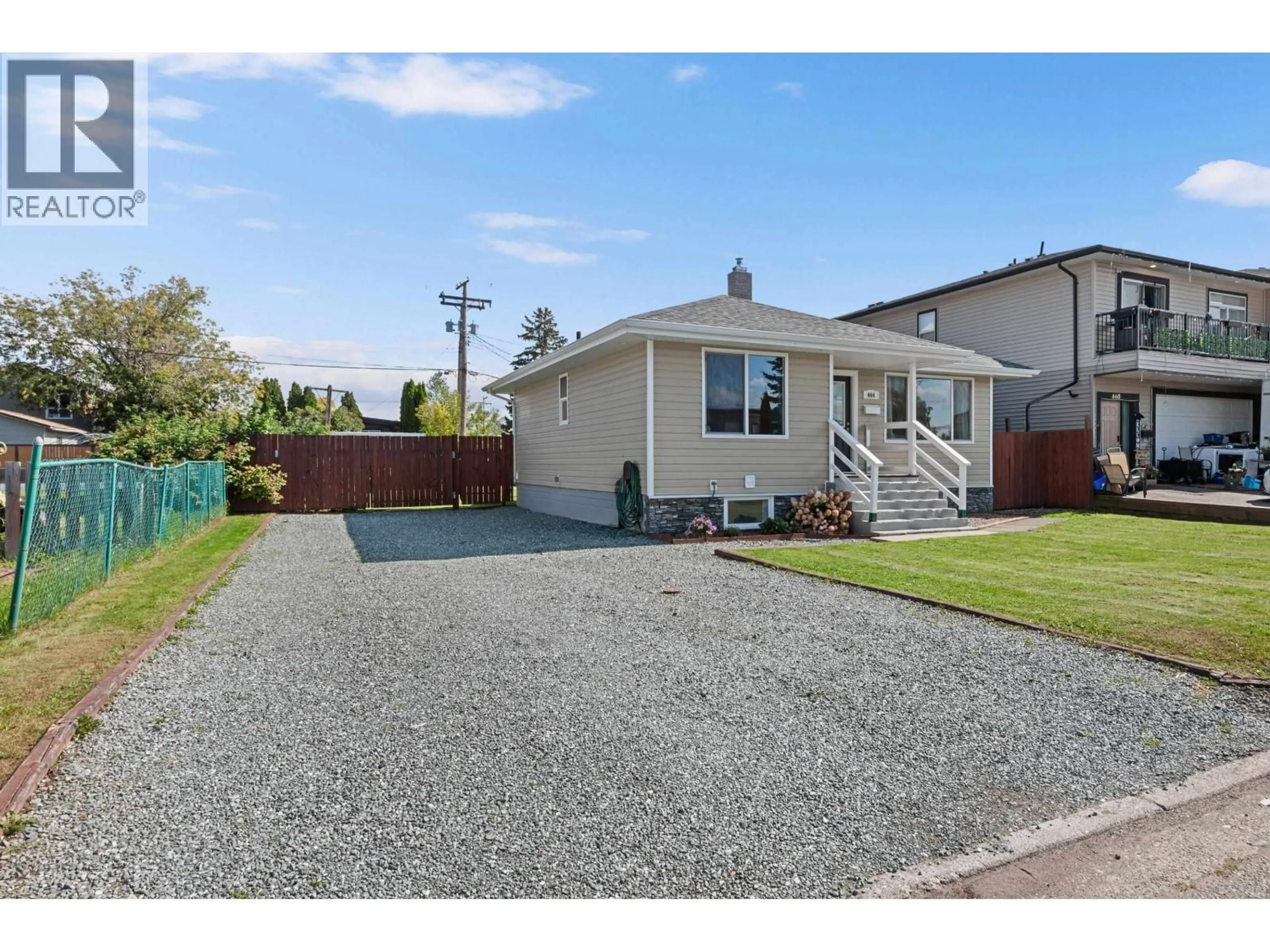 Home with vinyl exterior material, street for 444 WAINWRIGHT STREET, Prince George British Columbia V2M2C4