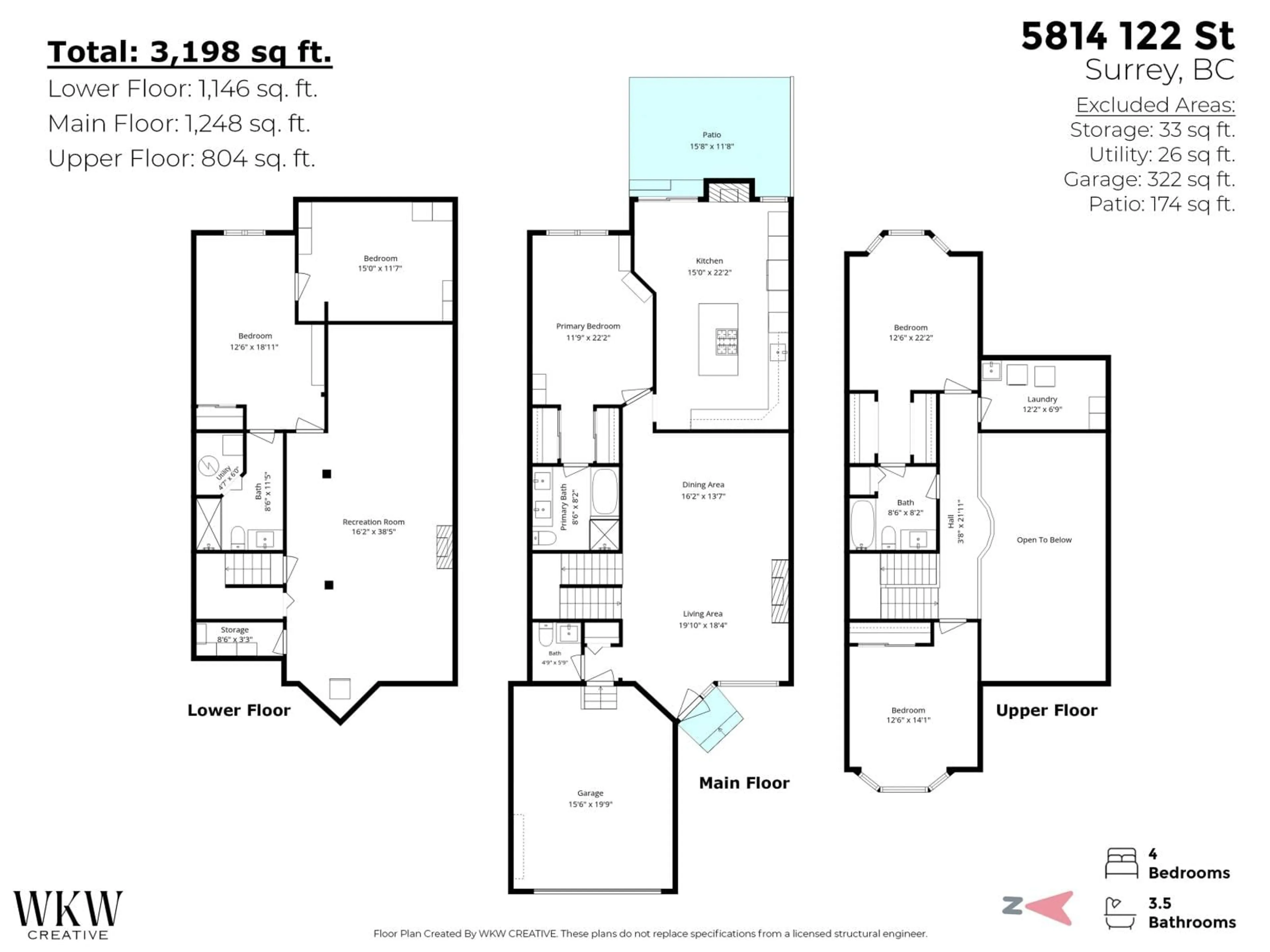 Floor plan for 5814 122 STREET, Surrey British Columbia V3X3L5