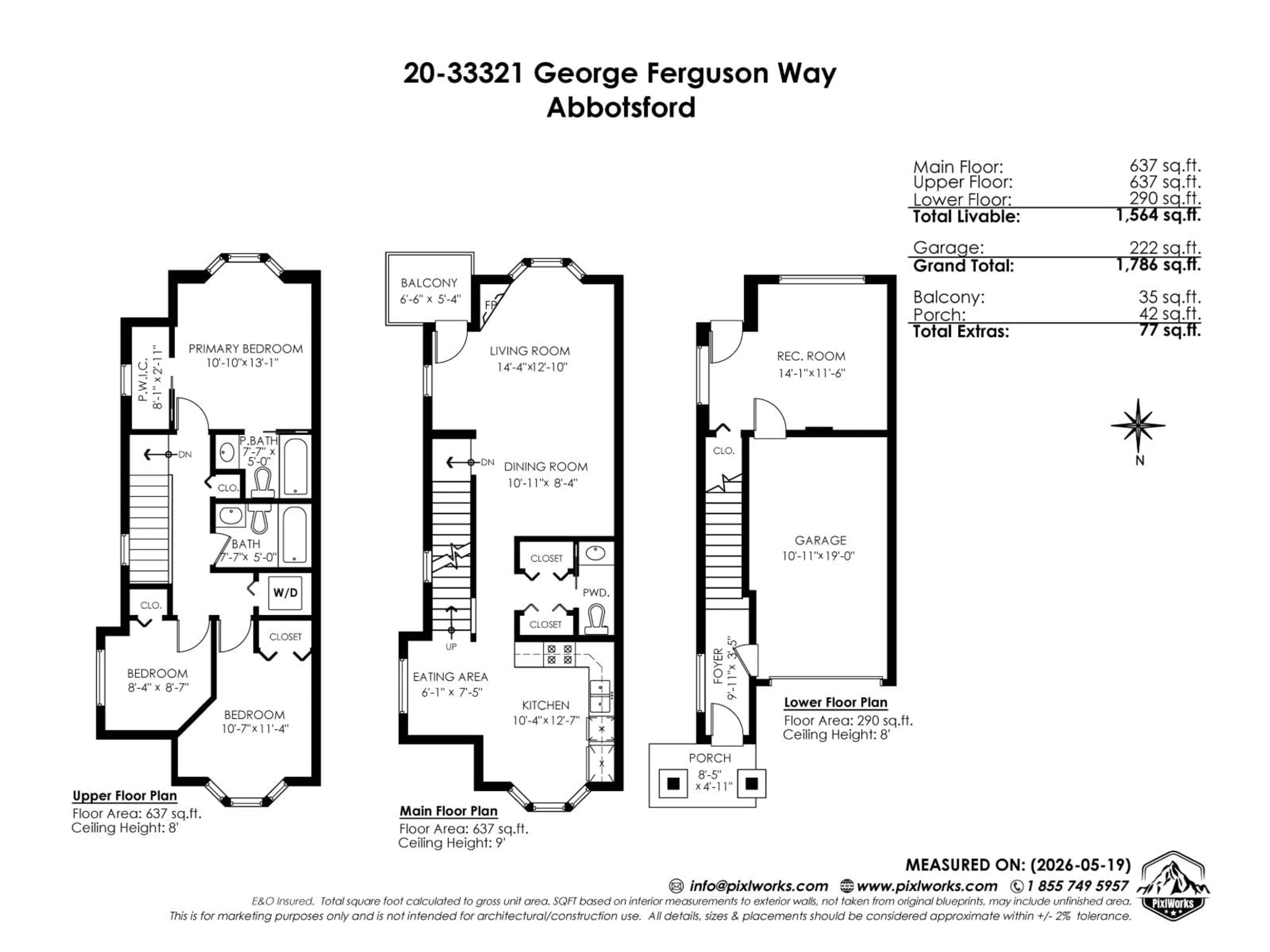 Floor plan for 20 - 33321 GEORGE FERGUSON WAY, Abbotsford British Columbia V2S2L6