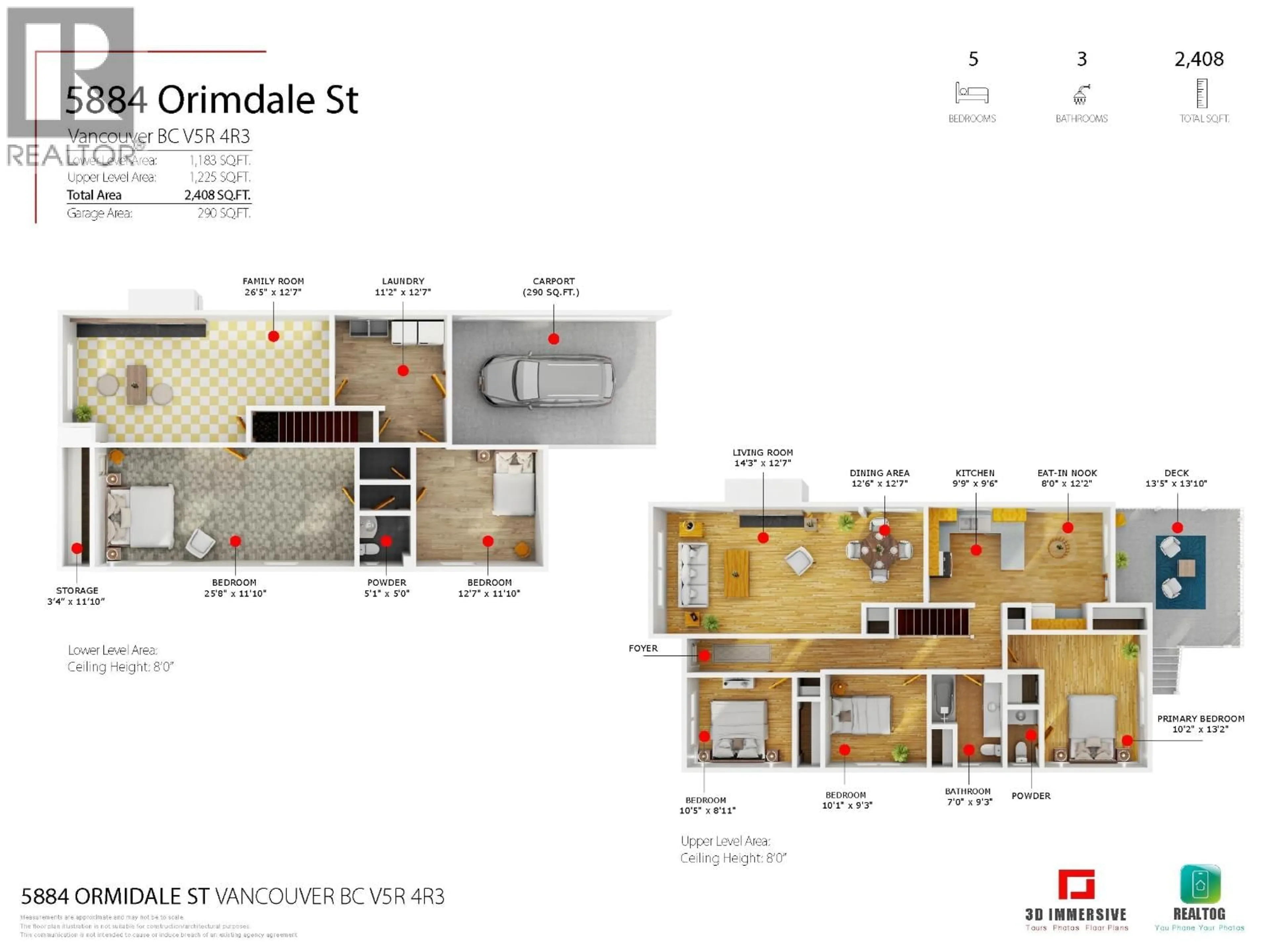 Floor plan for 5884 ORMIDALE STREET, Vancouver British Columbia V5R4R3
