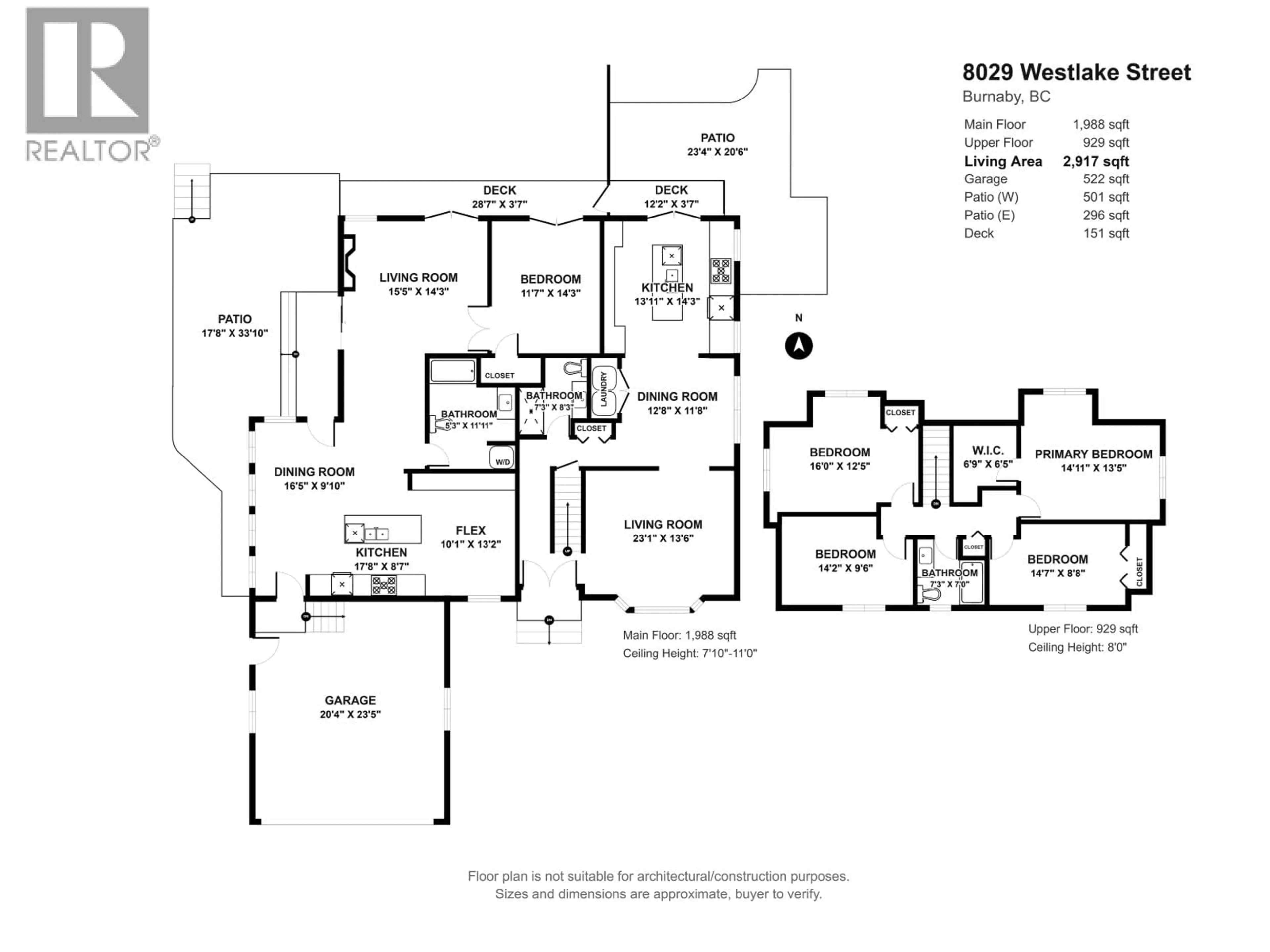 Floor plan for 8029 WESTLAKE STREET, Burnaby British Columbia V5A2A9
