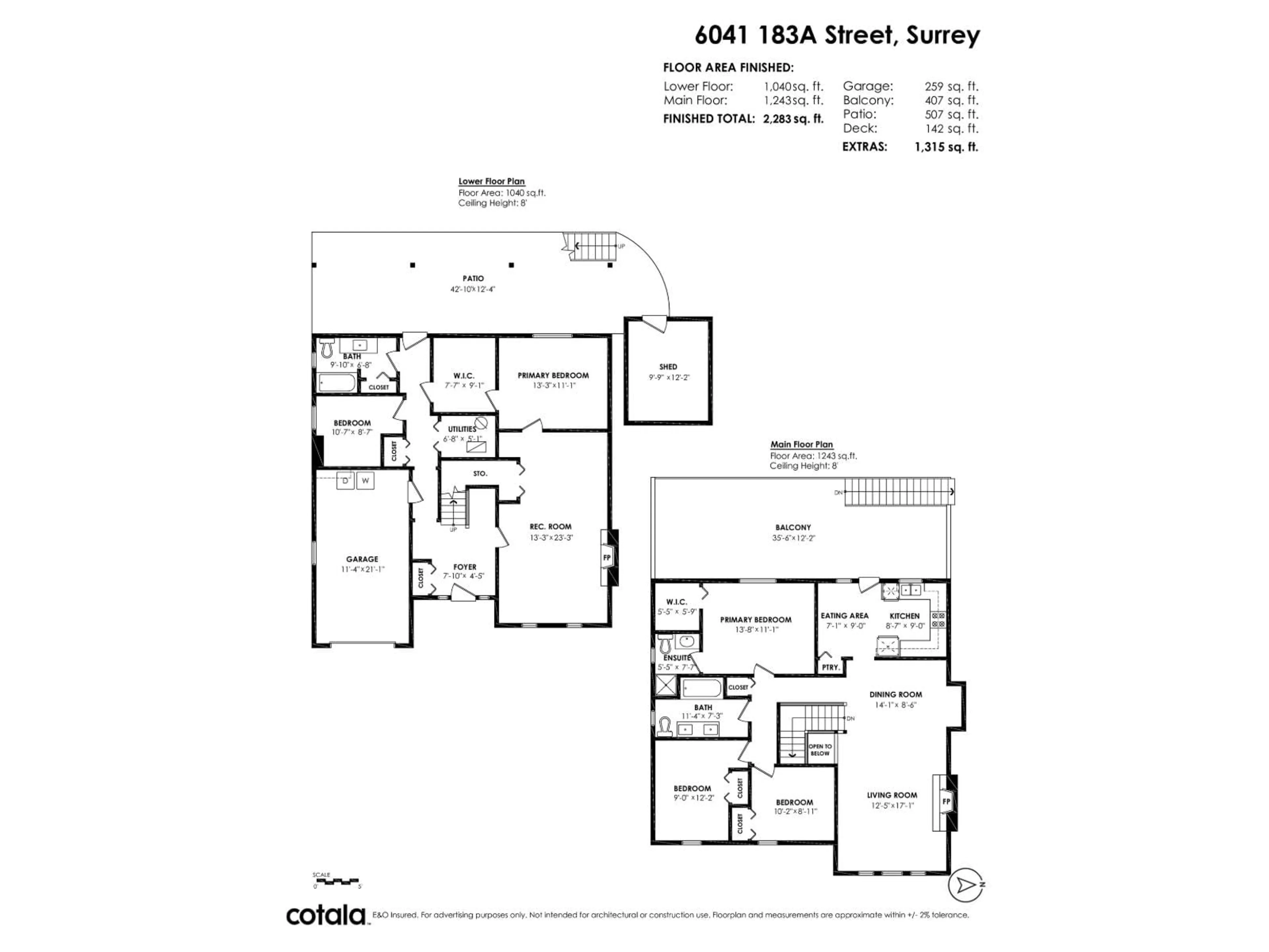 Floor plan for 6041 183A STREET, Surrey British Columbia V3S6L8