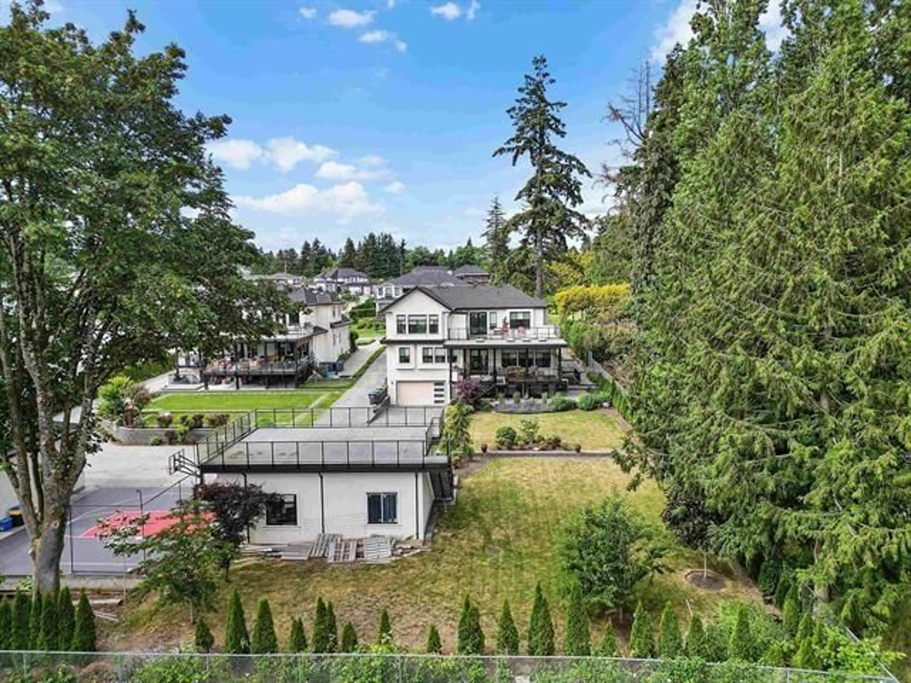A pic from outside/outdoor area/front of a property/back of a property/a pic from drone, mountain view for 13170 57 AVENUE, Surrey British Columbia V3X0K2