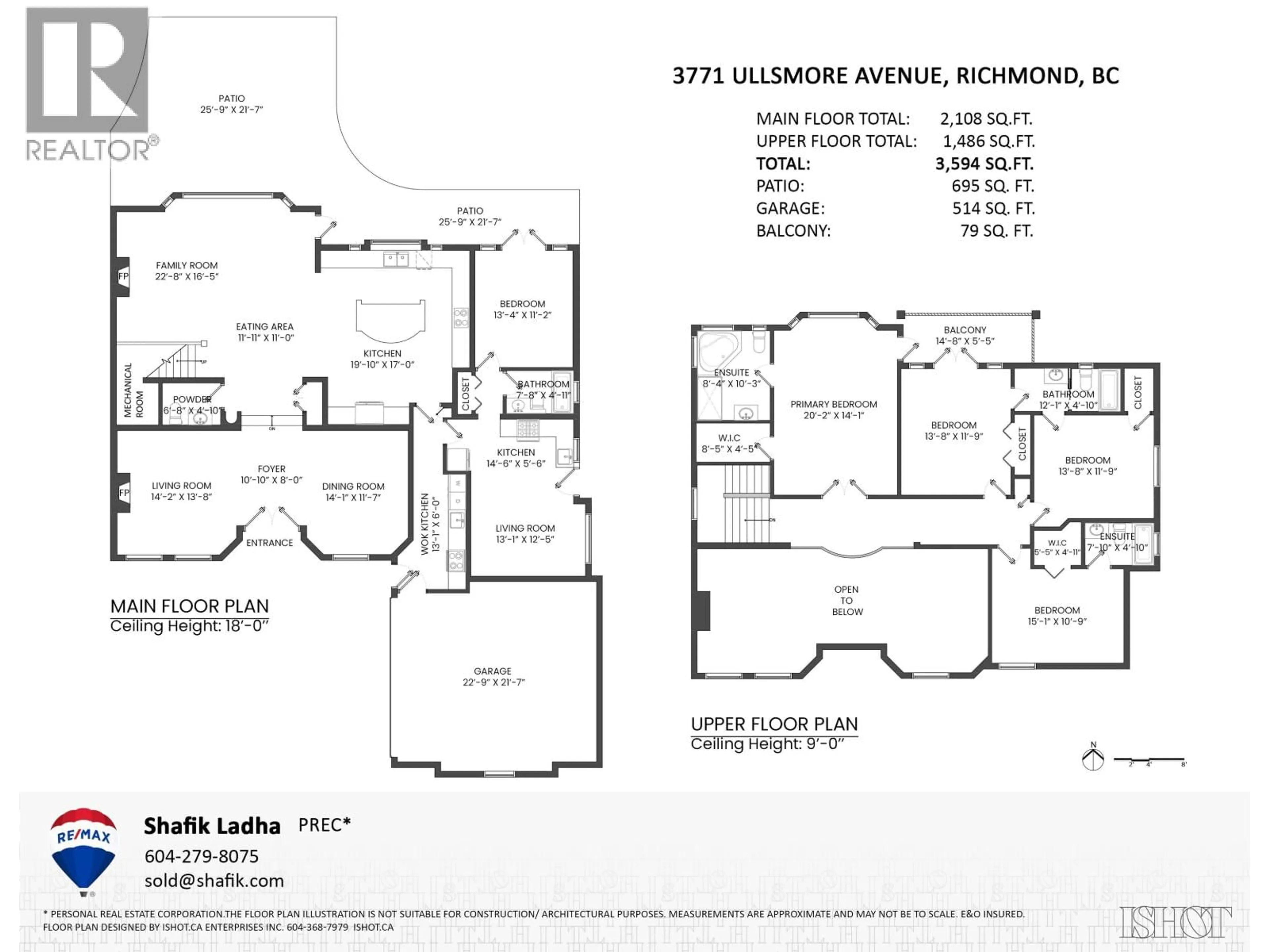 Floor plan for 3711 ULLSMORE AVENUE, Richmond British Columbia V7C1S3