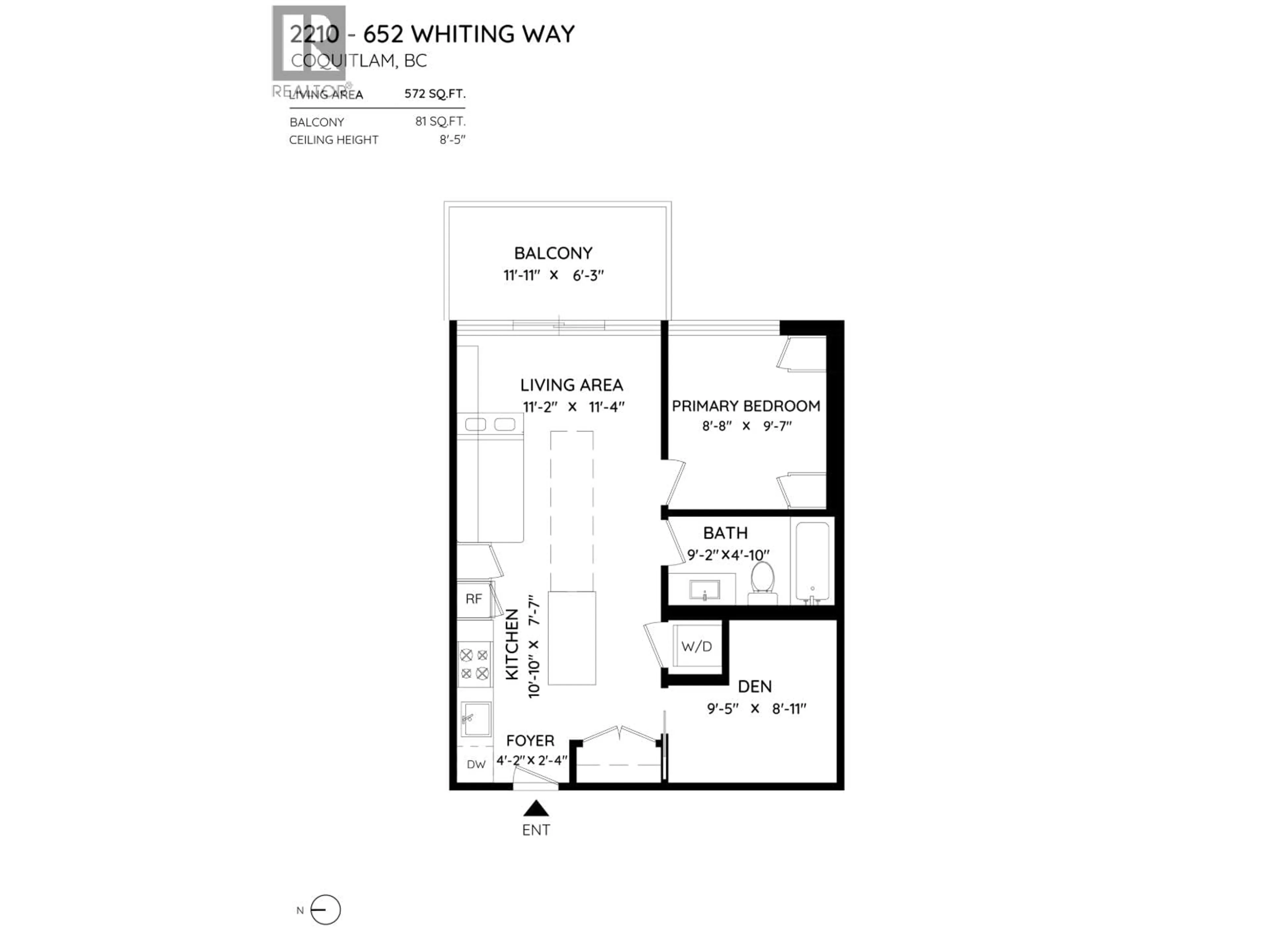 Floor plan for 2210 - 652 WHITING WAY, Coquitlam British Columbia V3J0K3