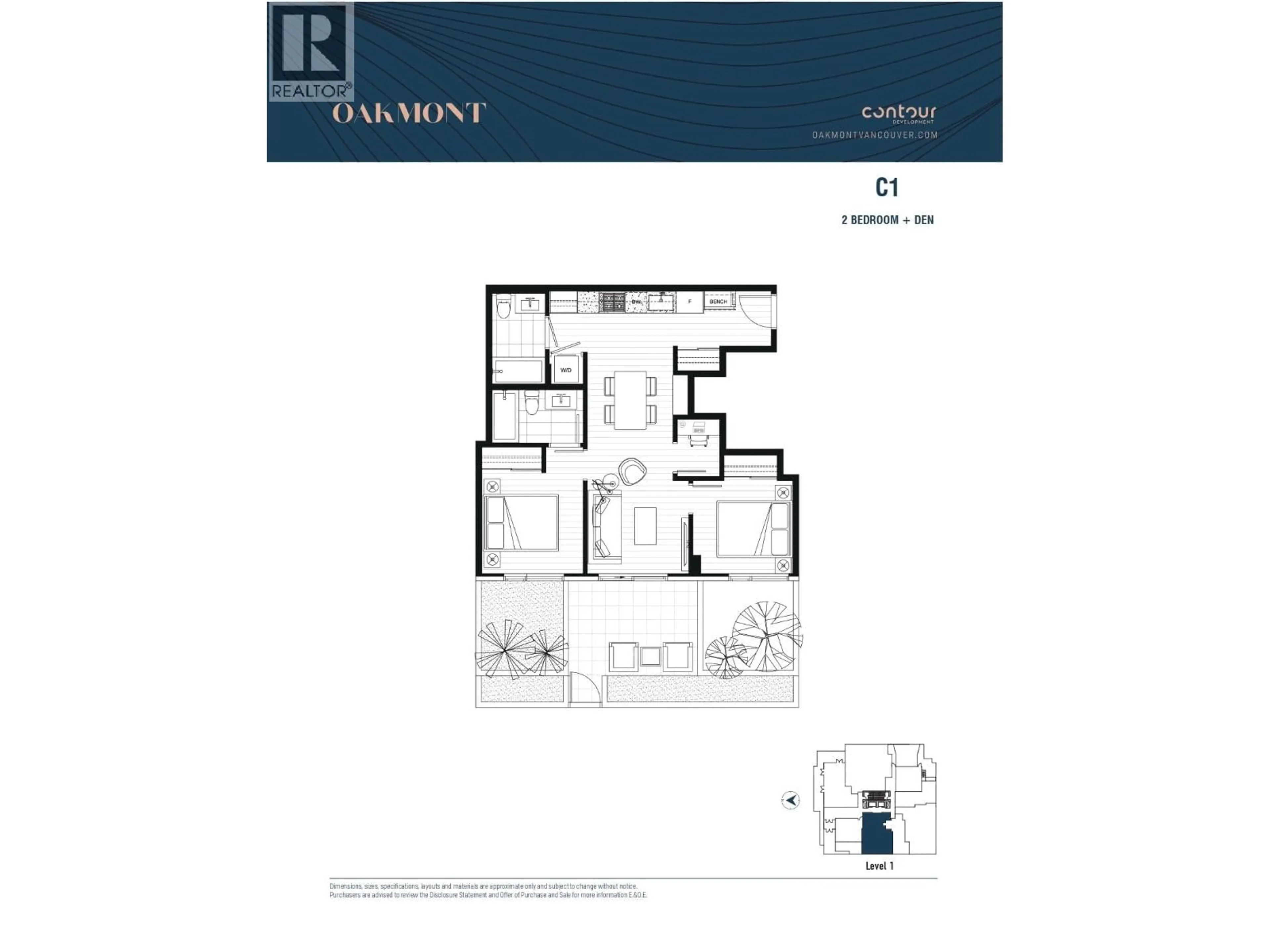Floor plan for 104 - 8486 OAK STREET, Vancouver British Columbia V6P4B1