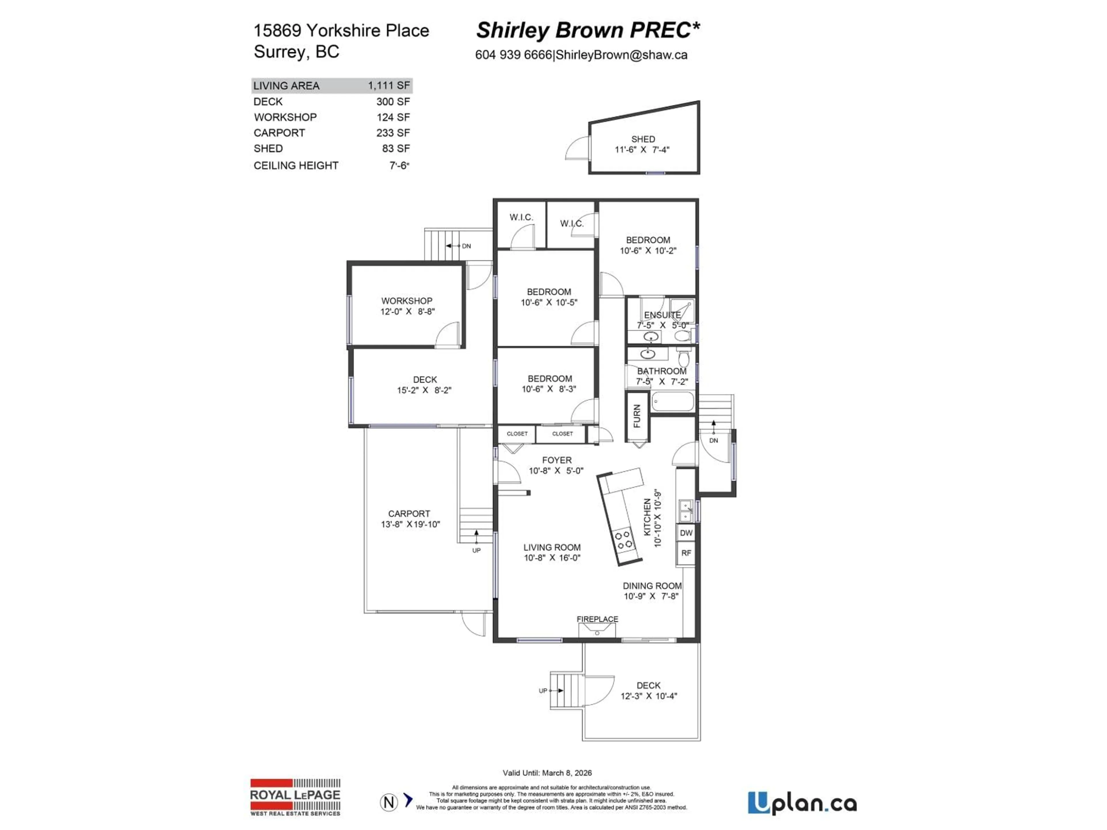 Floor plan for 15869 YORKSHIRE PLACE, Surrey British Columbia V4A5K7