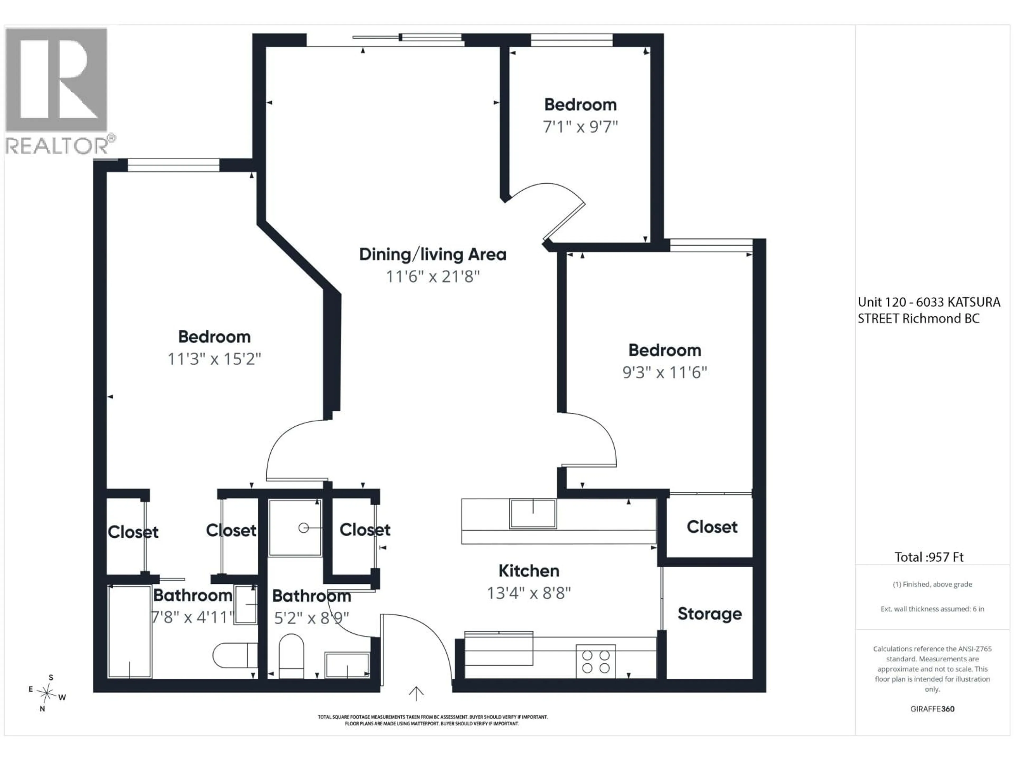 Floor plan for 120 - 6033 KATSURA STREET, Richmond British Columbia V6Y0B3