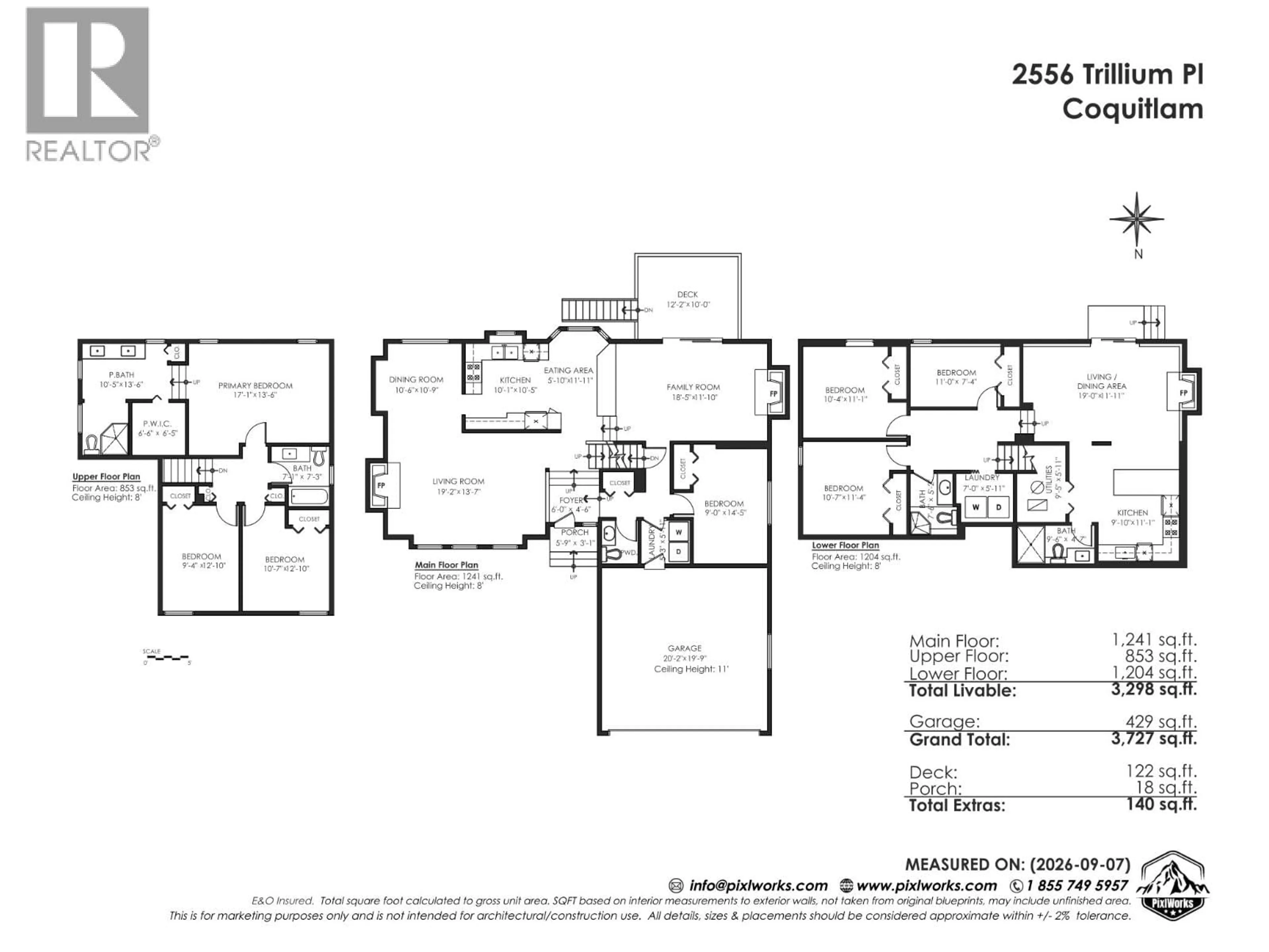 Floor plan for 2556 TRILLIUM PLACE, Coquitlam British Columbia V3E2G3