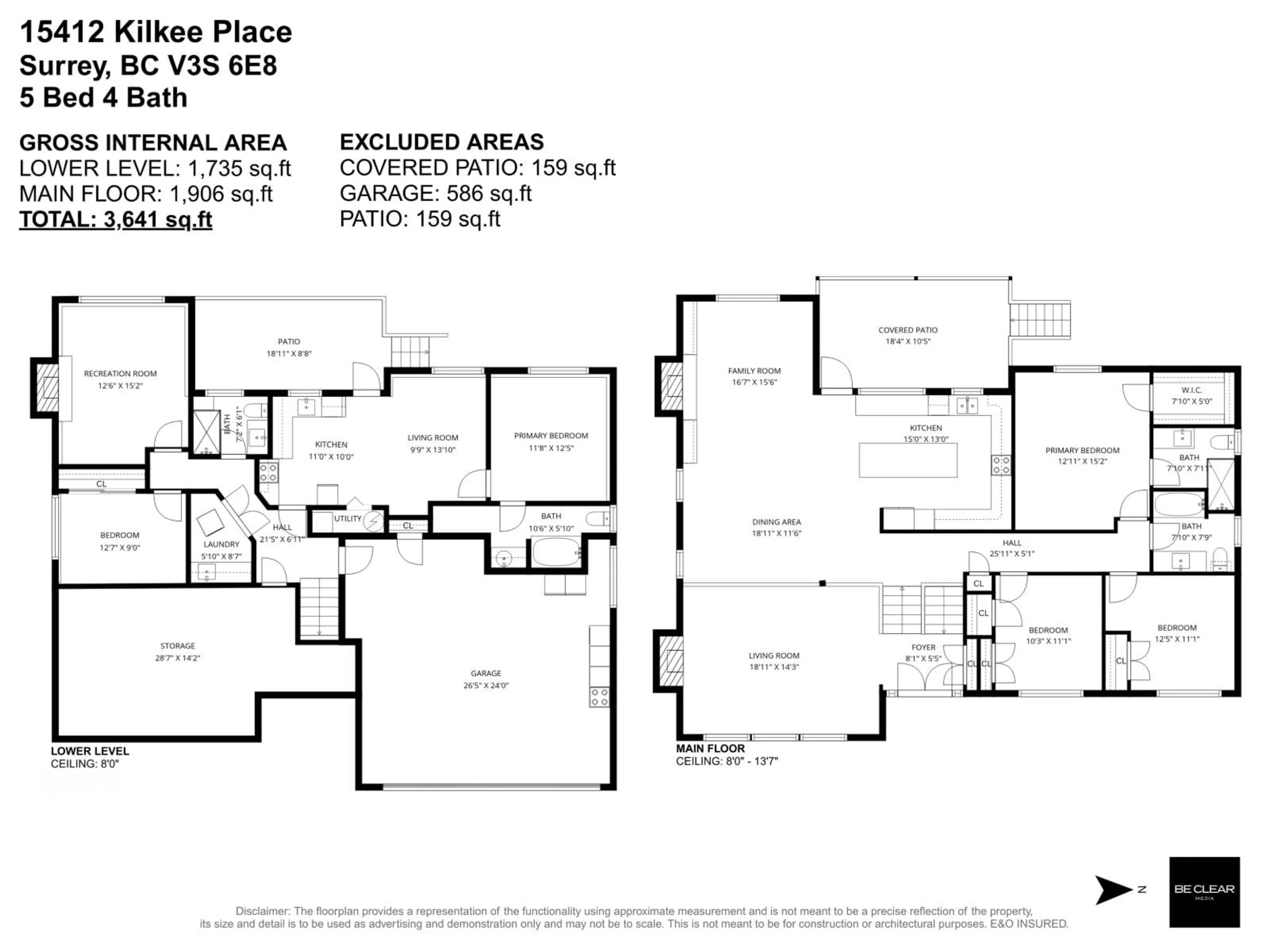 Floor plan for 15412 KILKEE PLACE, Surrey British Columbia V3S6E8