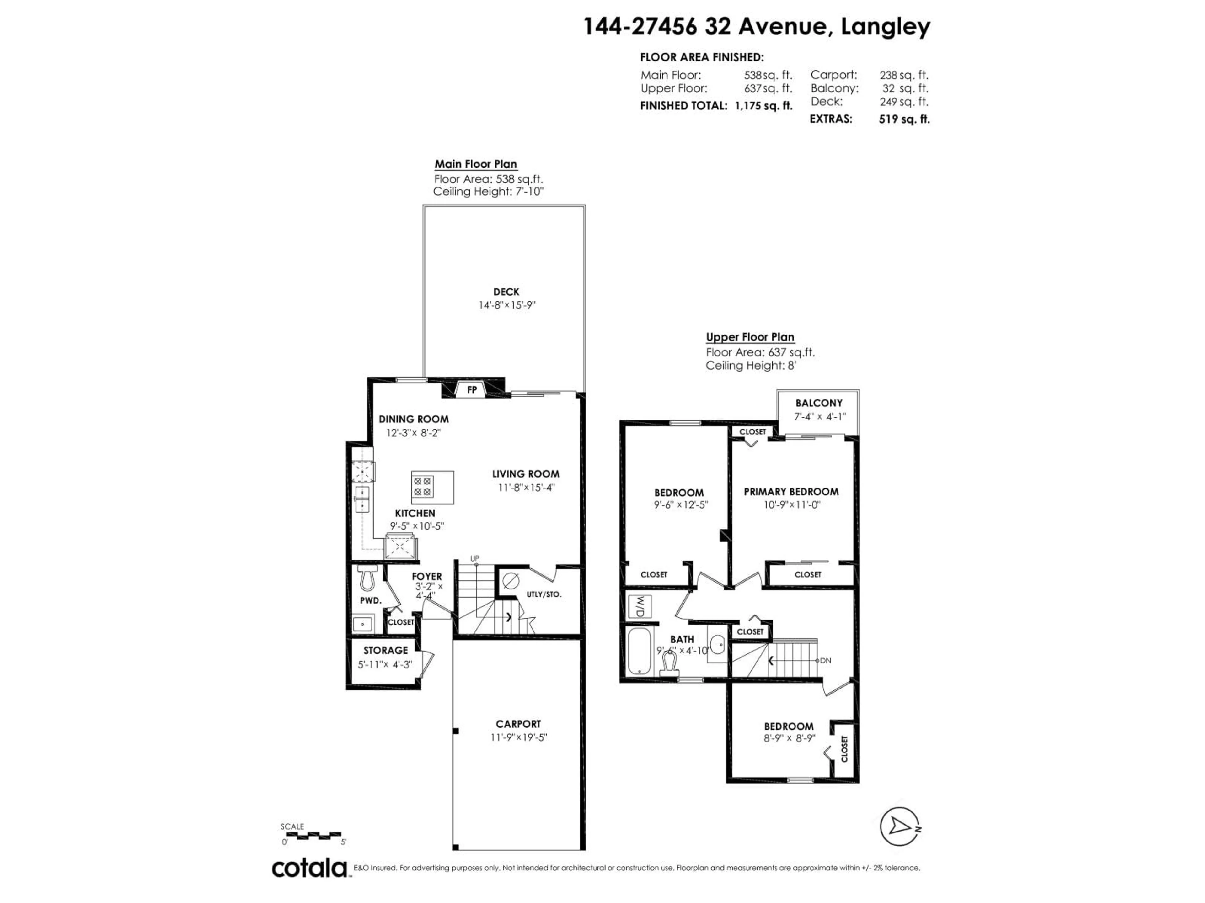 Floor plan for 144 - 27456 32 AVENUE, Langley British Columbia V4W3P3