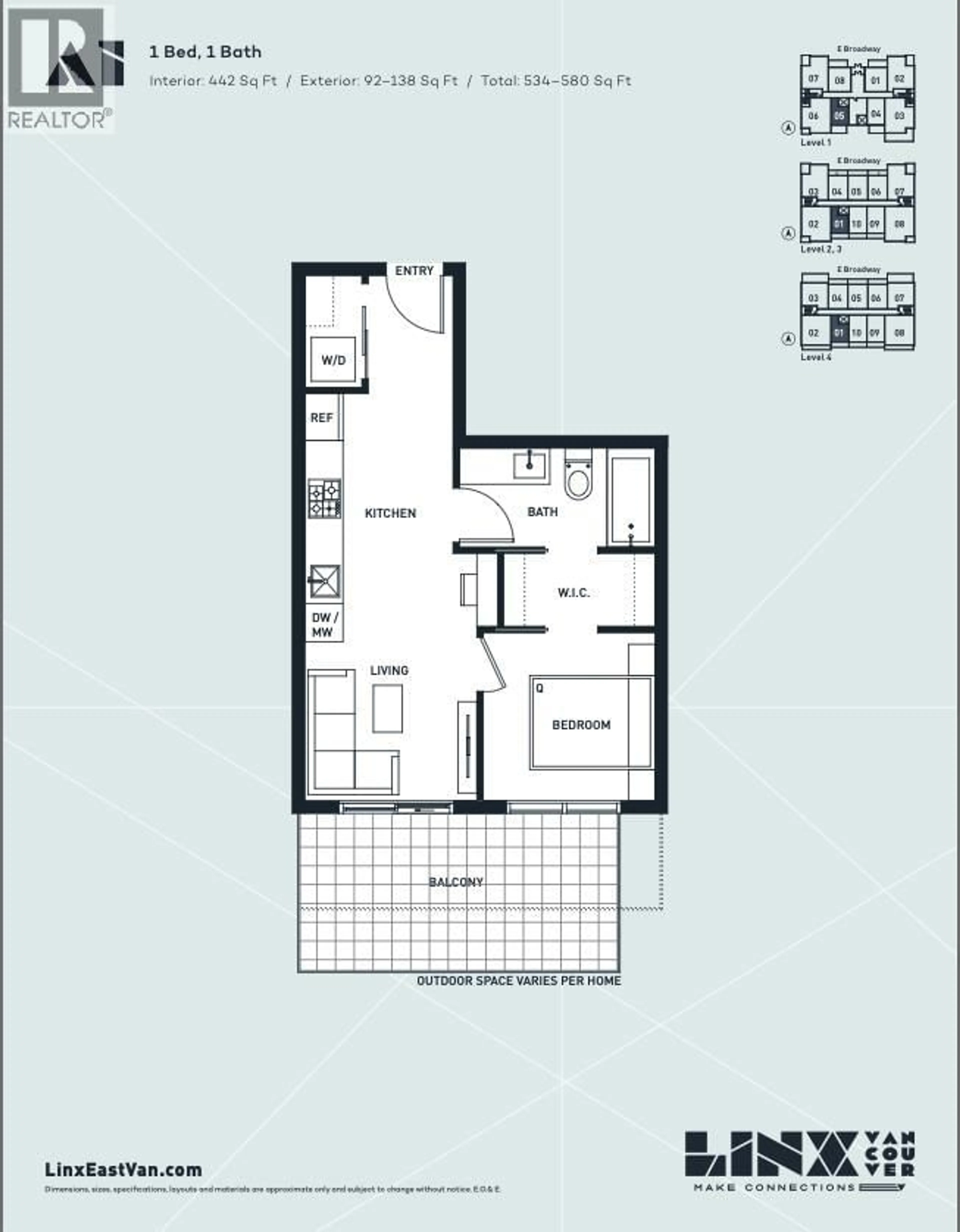 Floor plan for 105 - 2268 BROADWAY, Vancouver British Columbia V5N0L2
