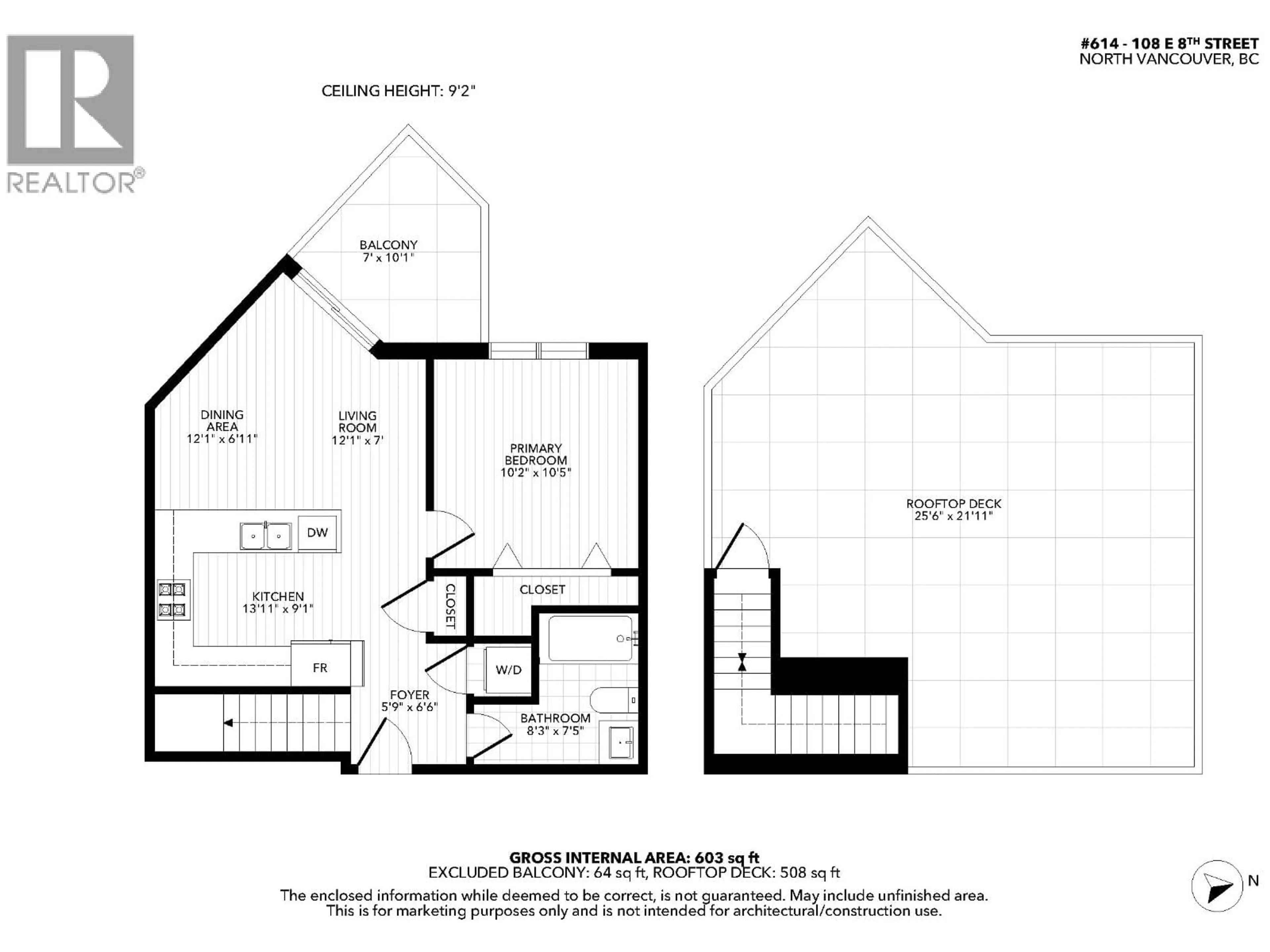 Floor plan for 614 - 108 8TH STREET, North Vancouver British Columbia V7L0H1