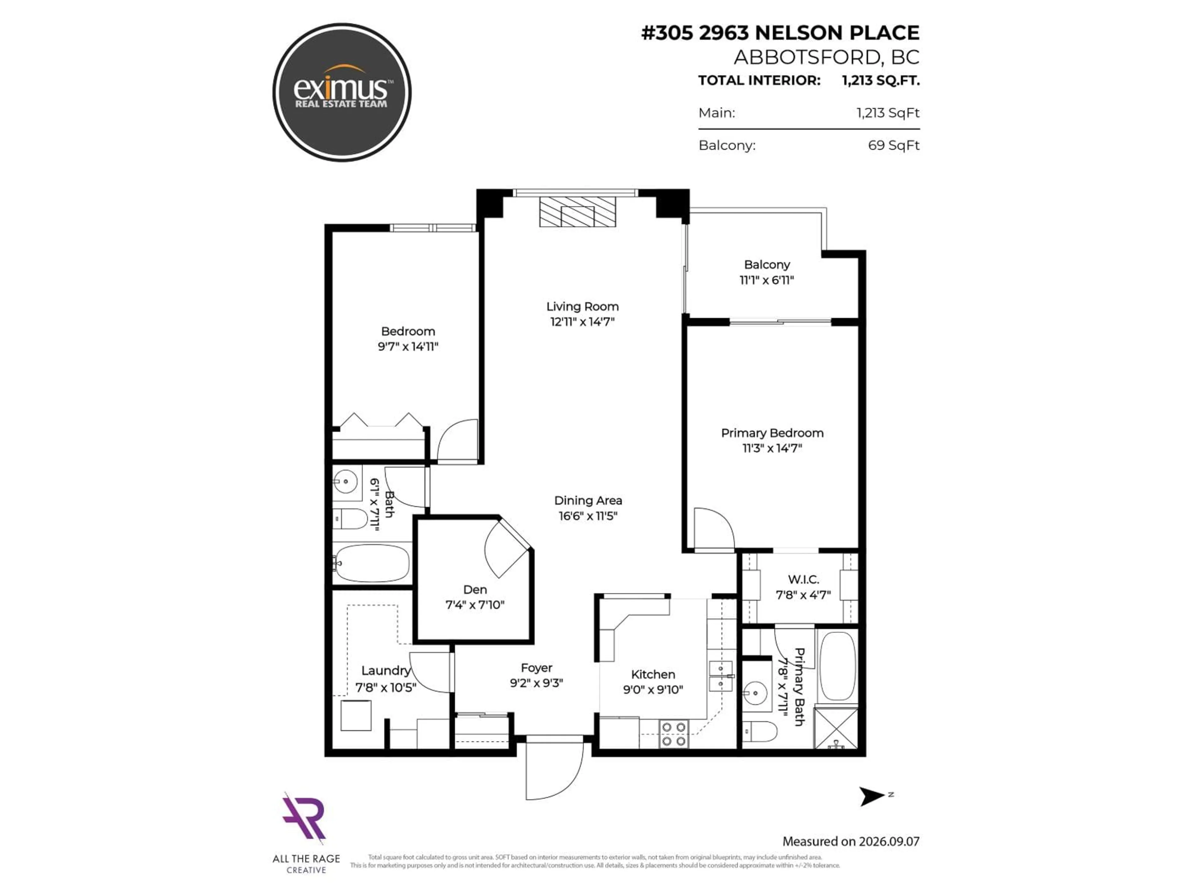 Floor plan for 305 - 2963 NELSON PLACE, Abbotsford British Columbia V2S7L6