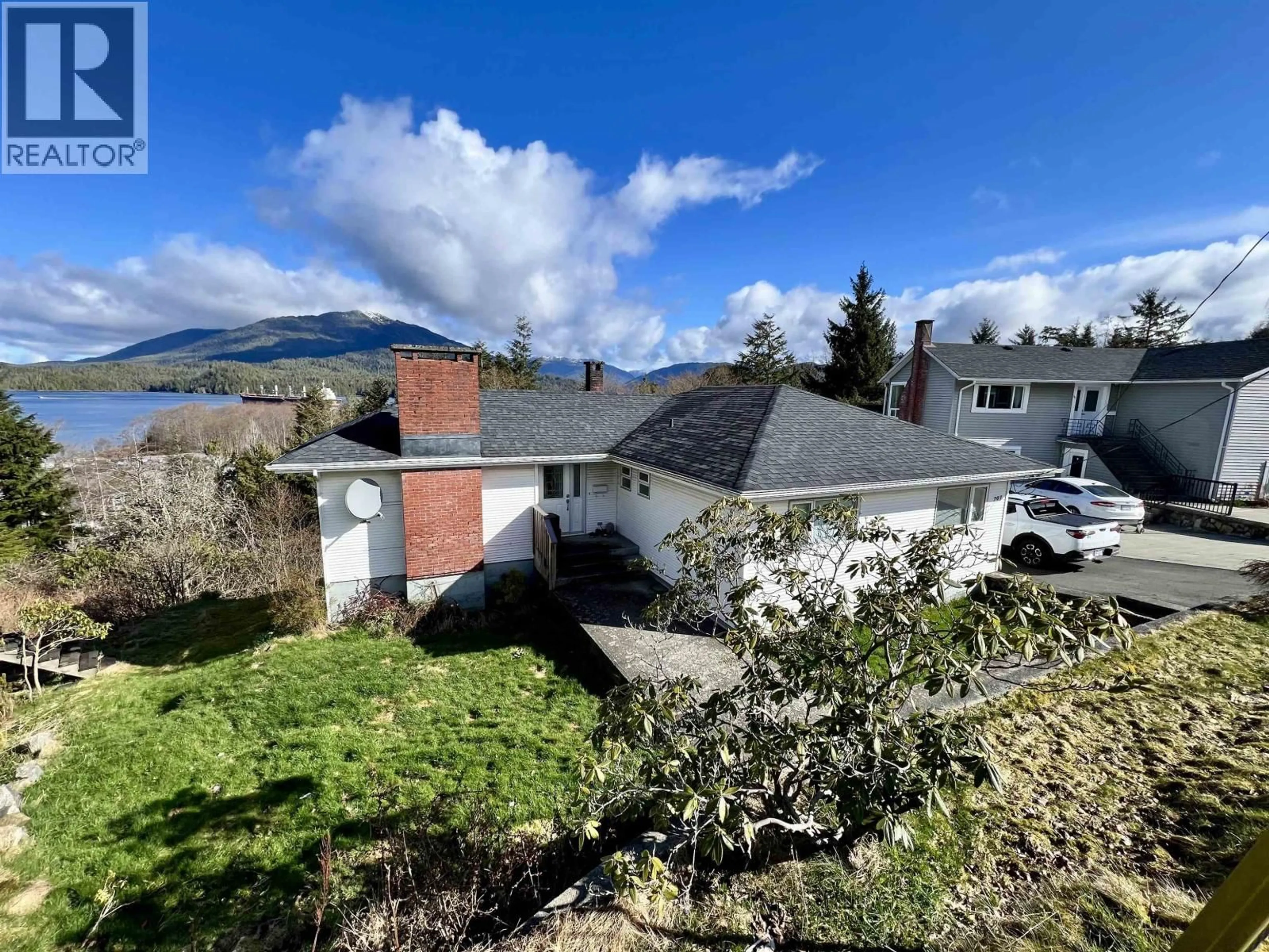 A pic from outside/outdoor area/front of a property/back of a property/a pic from drone, mountain view for 707 4TH AVENUE, Prince Rupert British Columbia V8J1P2