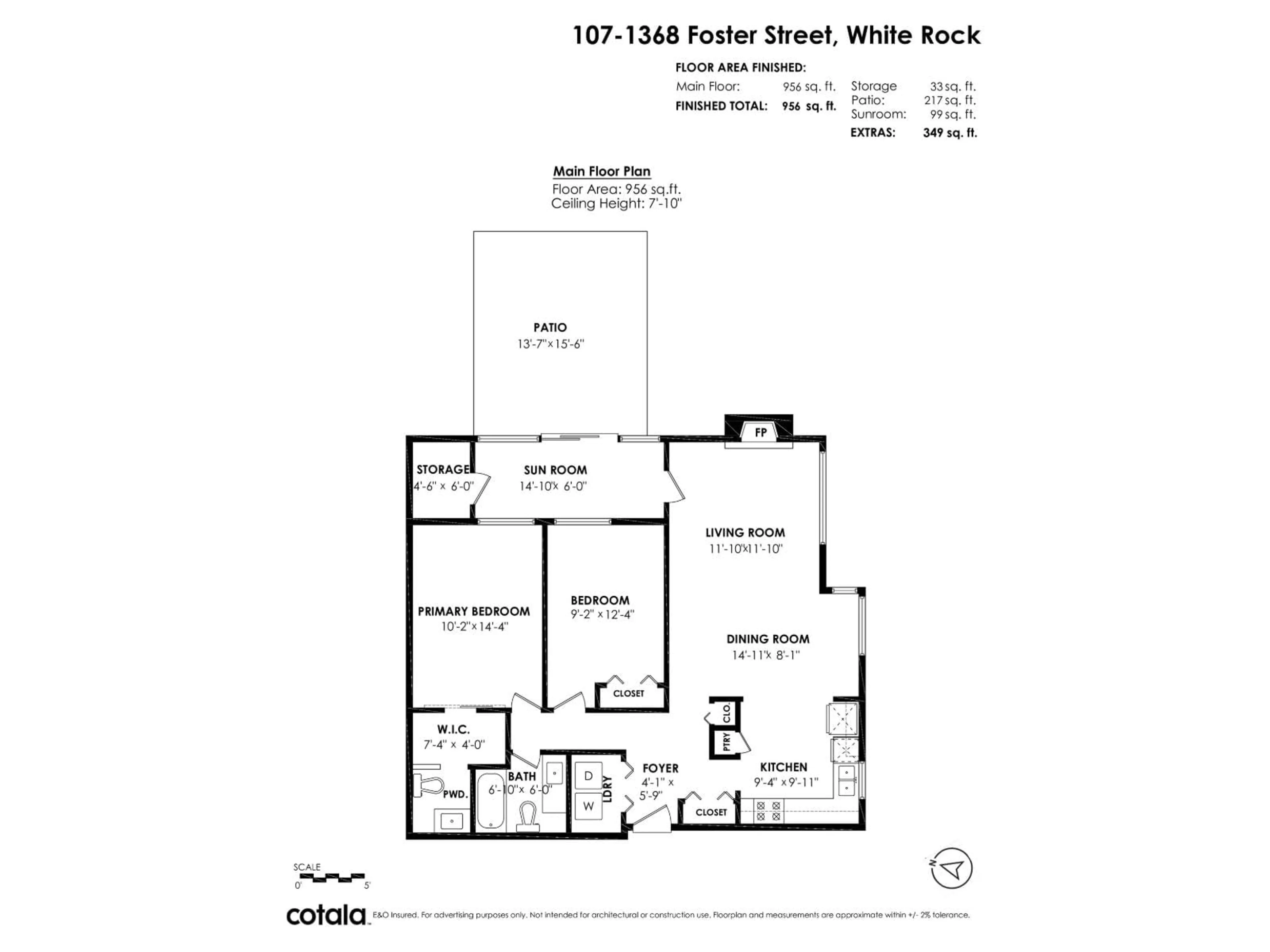 Floor plan for 107 - 1368 FOSTER STREET, White Rock British Columbia V4B3X4