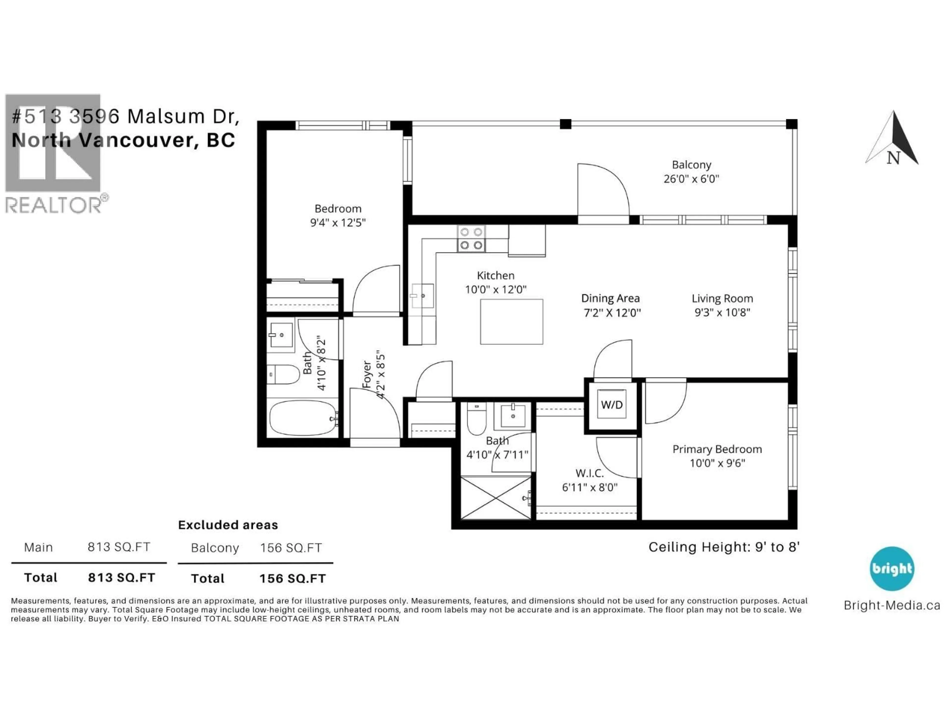 Floor plan for 513 - 3596 MALSUM DRIVE, North Vancouver British Columbia V7G0B5
